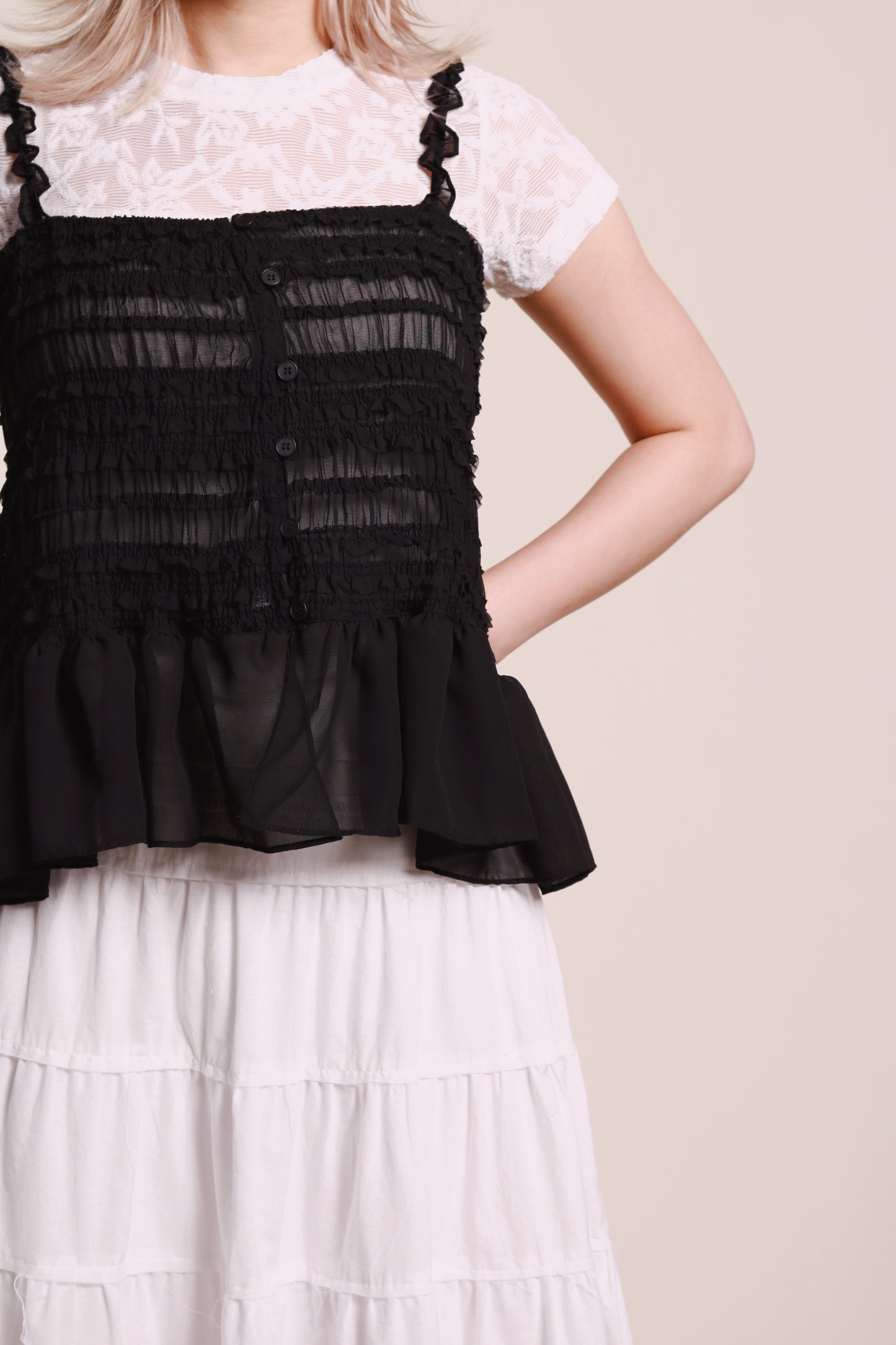 Doll Gathered Top (Black)