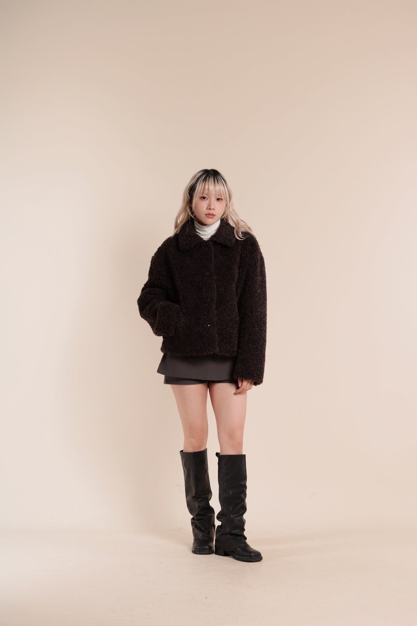 Belted Pants Skirt (Charcoal)