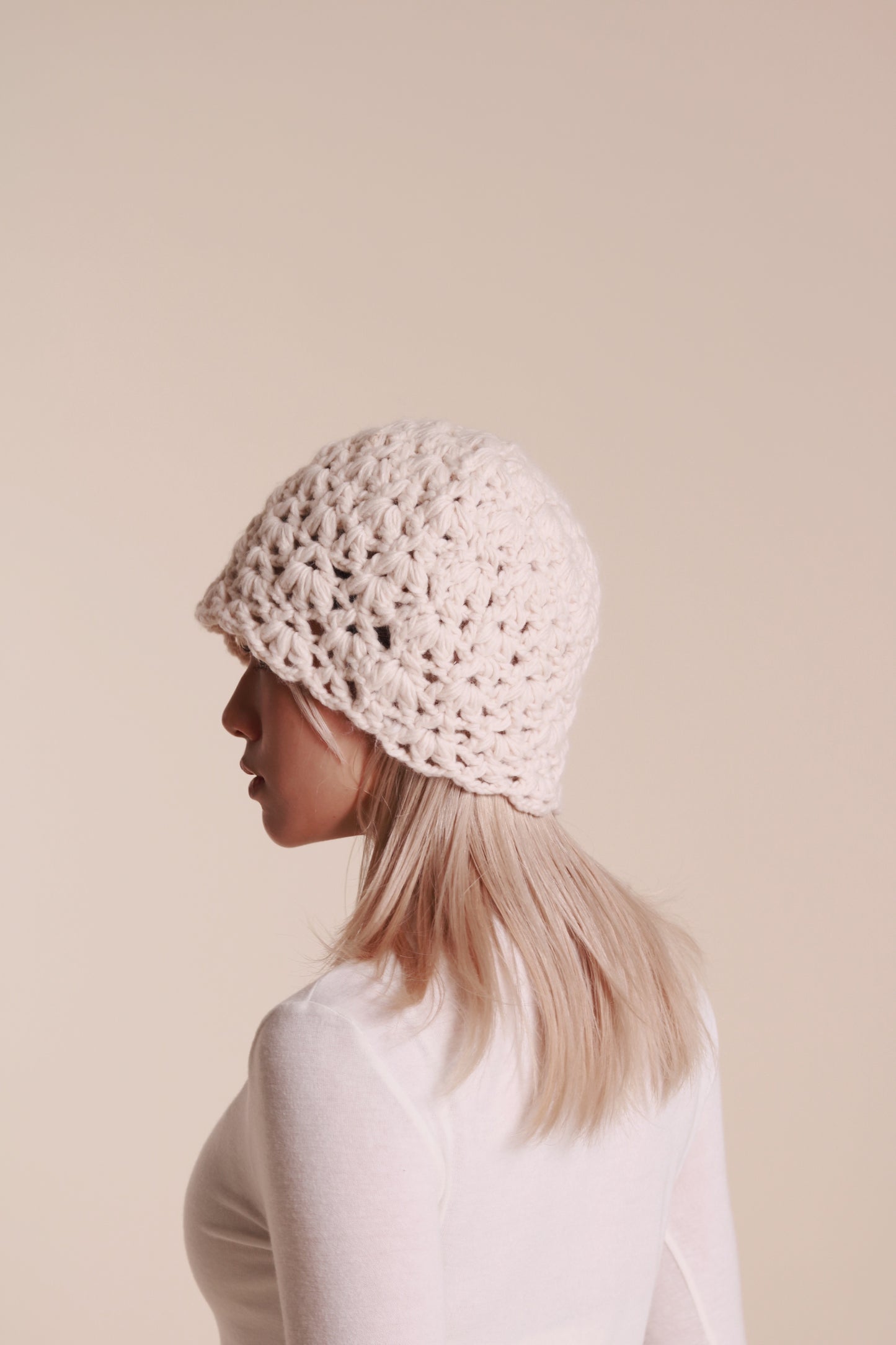 Knit Bucket Hat (Ivory)