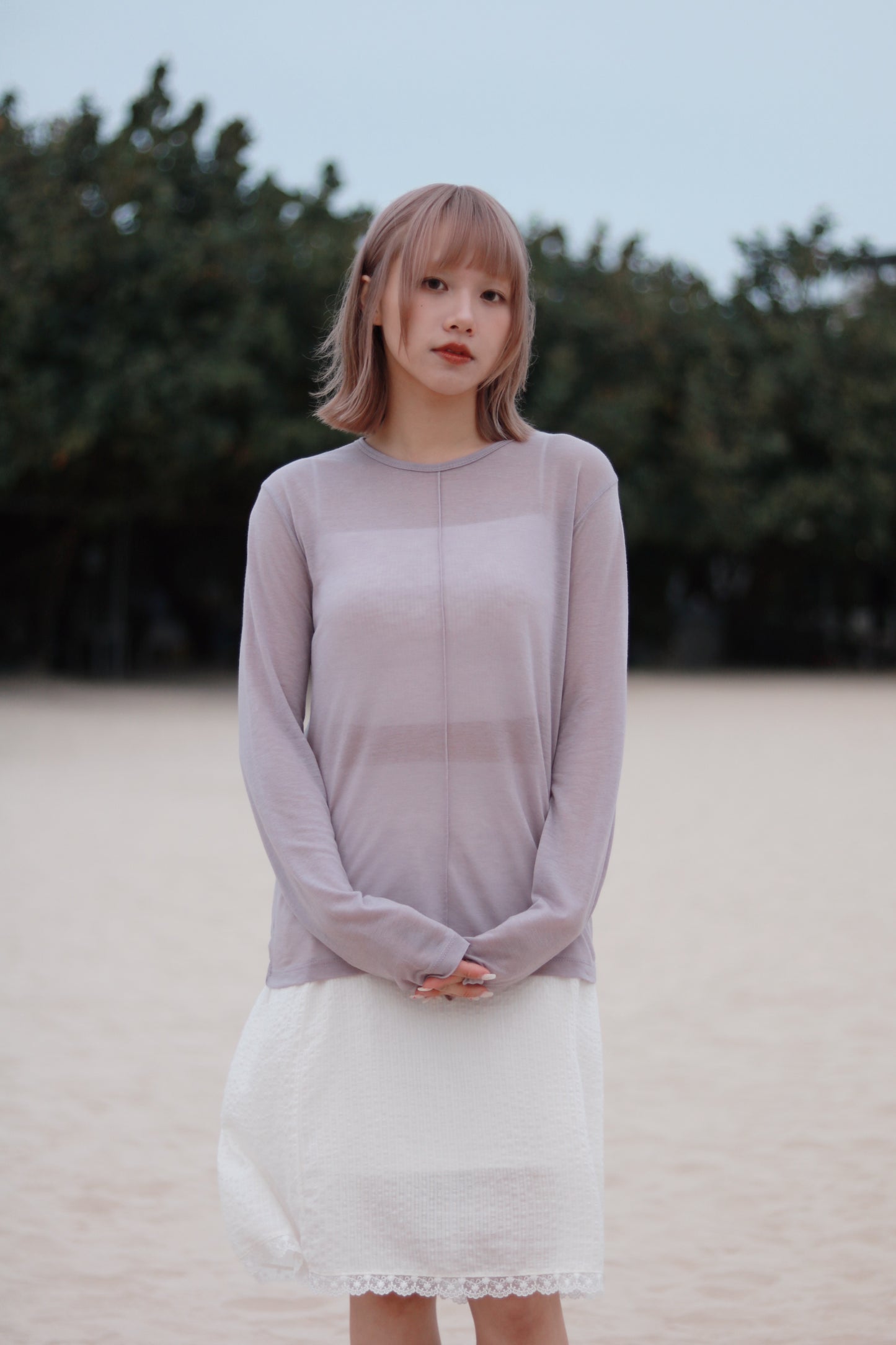 Spring Basic Top (Charcoal/Pink/Purple/White)