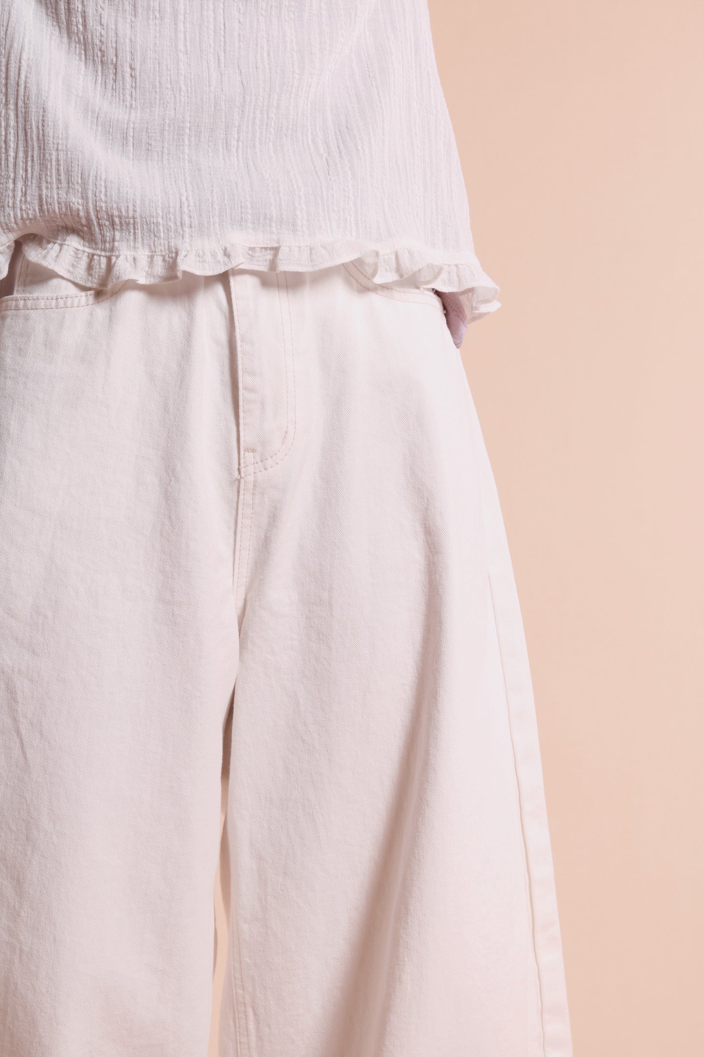 Ribbon Jeans (White)