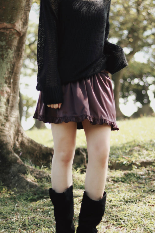 Doll Mini Ruffle Skirt (Brown)
