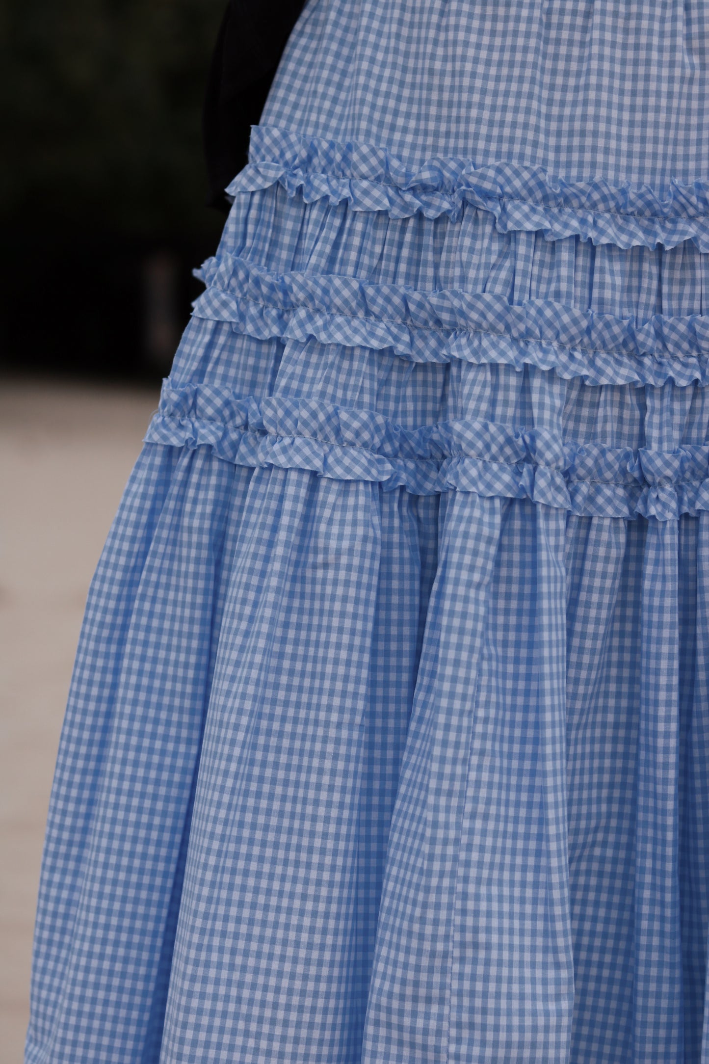 Doll Checkered Ruffle Skirt (Blue)