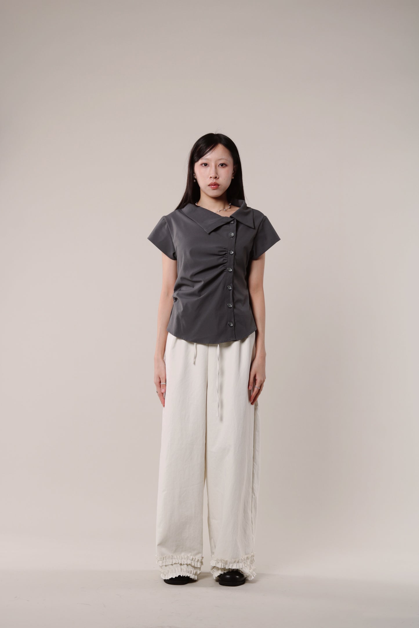 Double Ruffle Pants (Ivory)