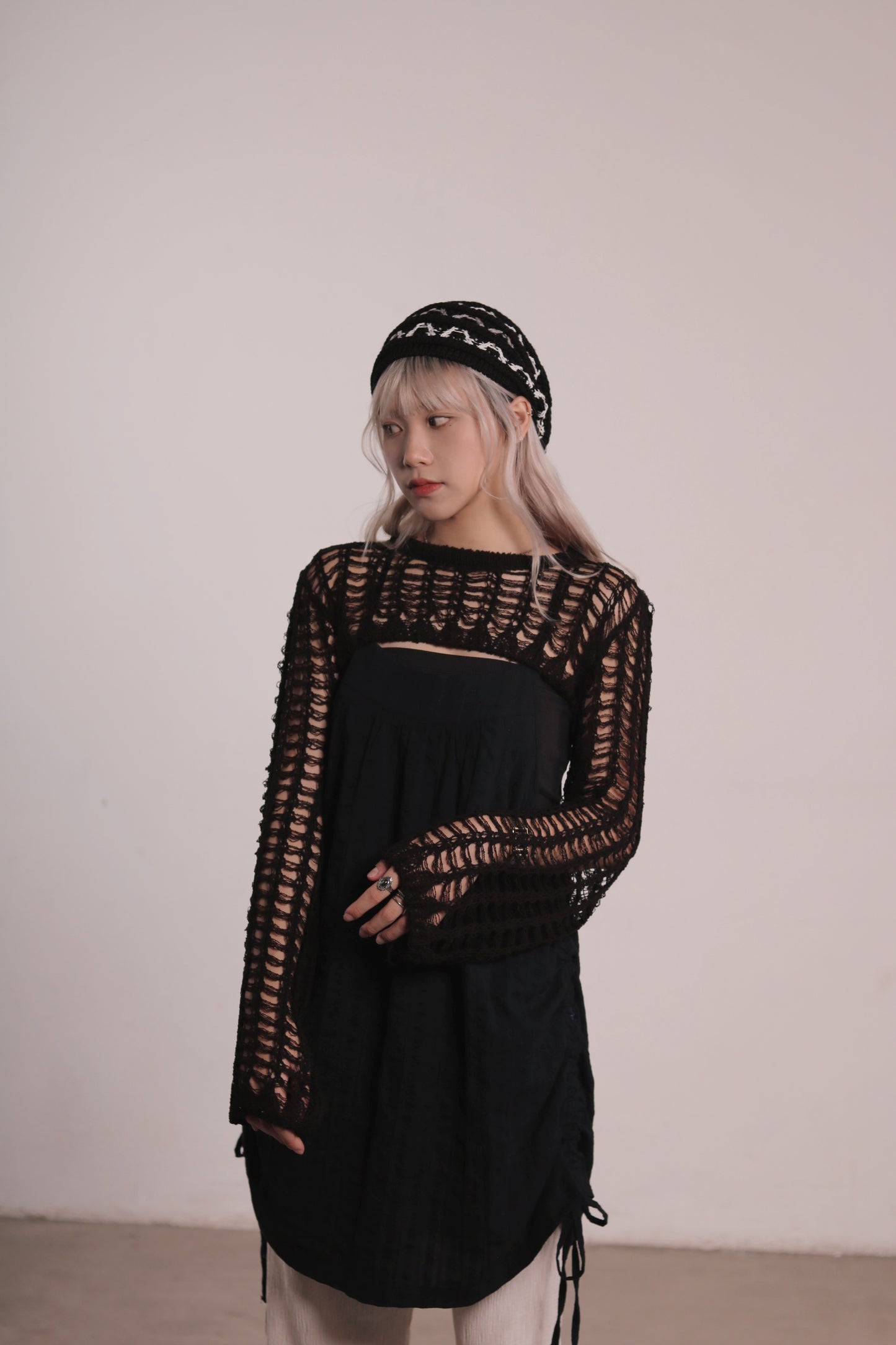 Net Crop Top (Black)