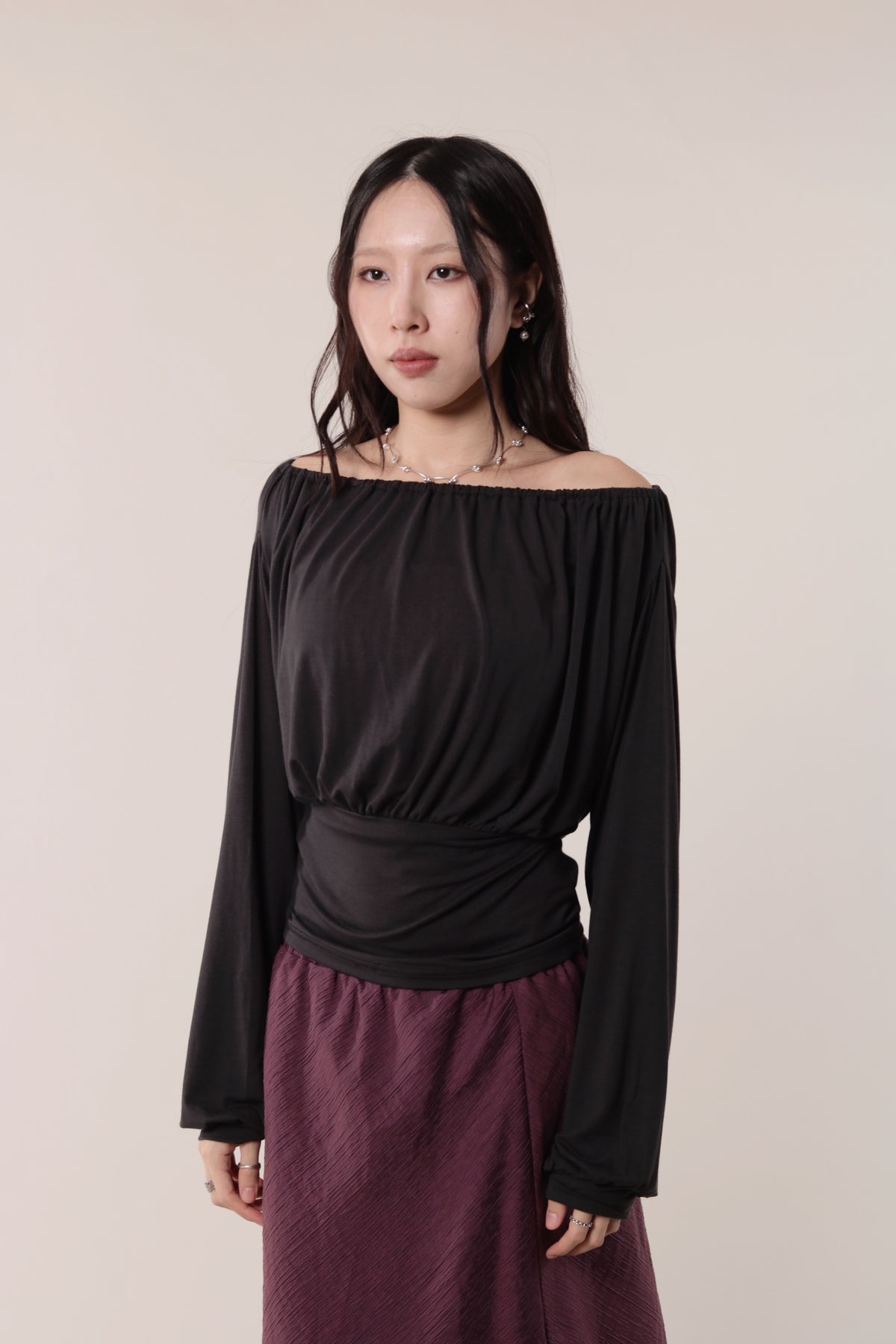 Luna Gathered Top (Black)