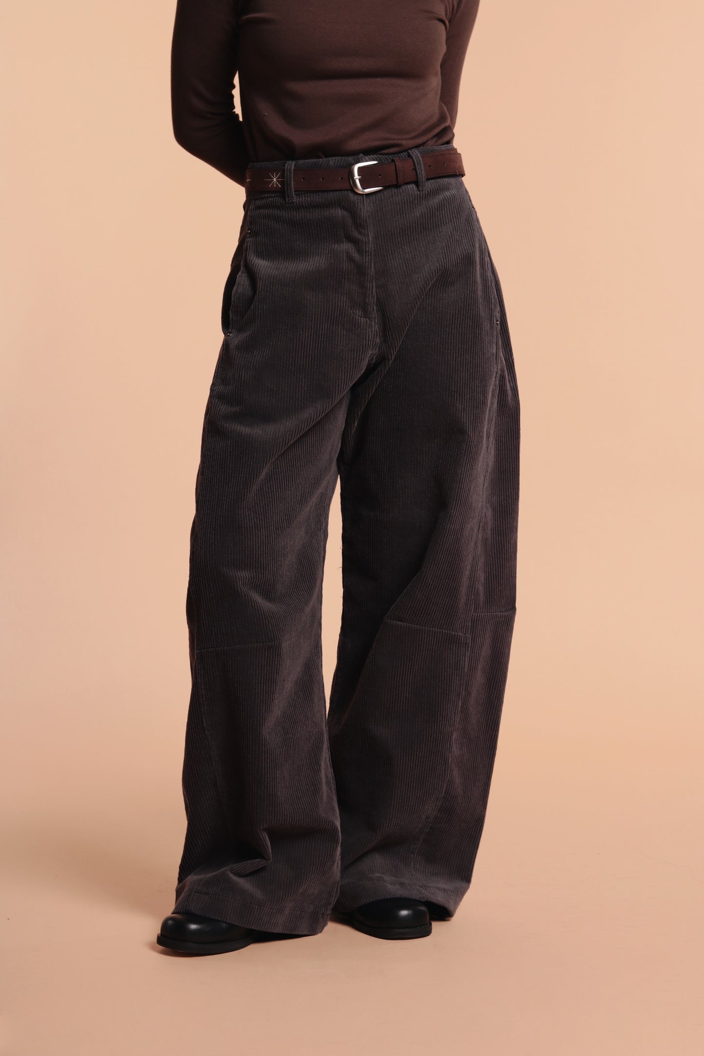 Marie Corduroy Pants (Charcoal)
