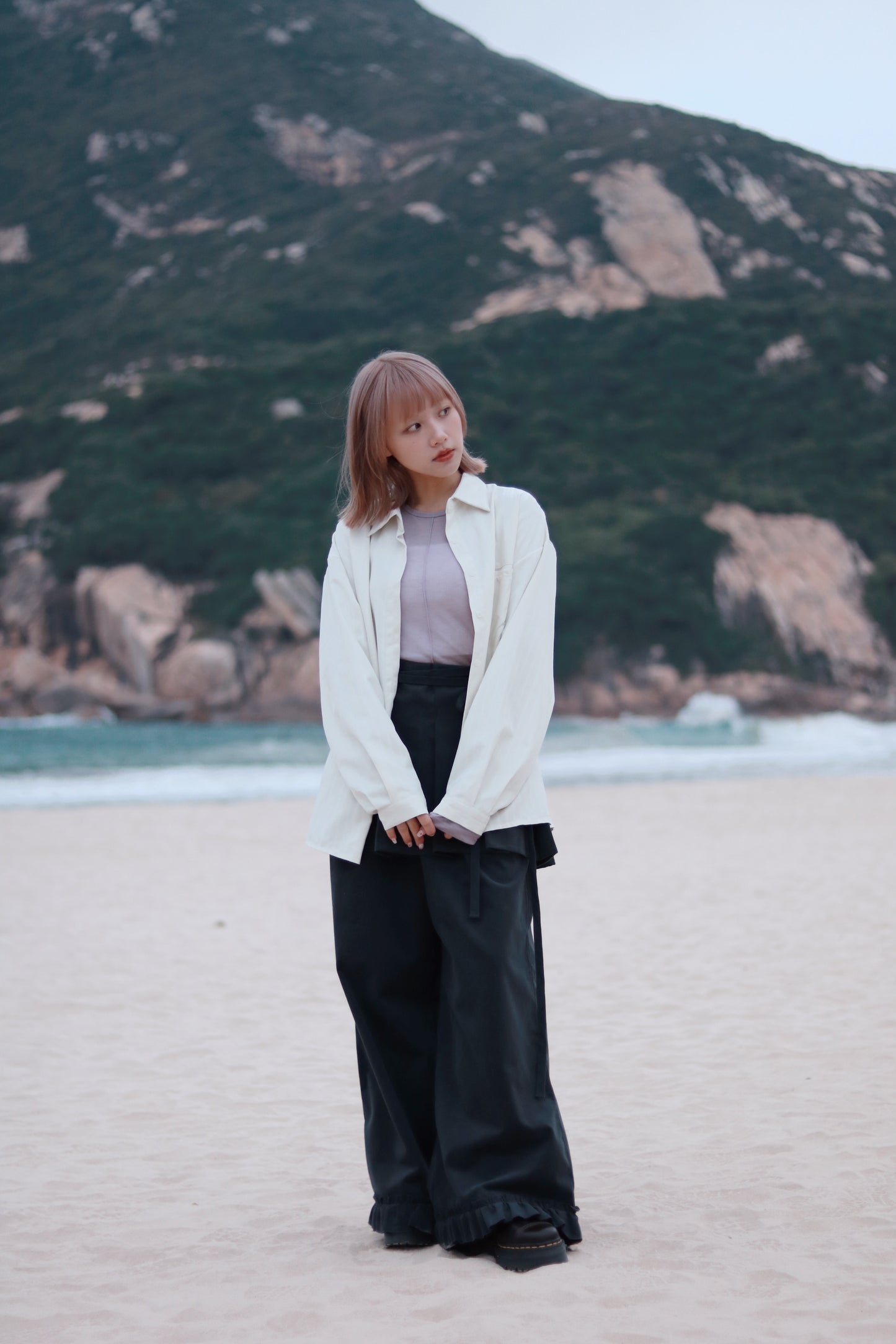 Relaxed Belt Shirt (Ivory)
