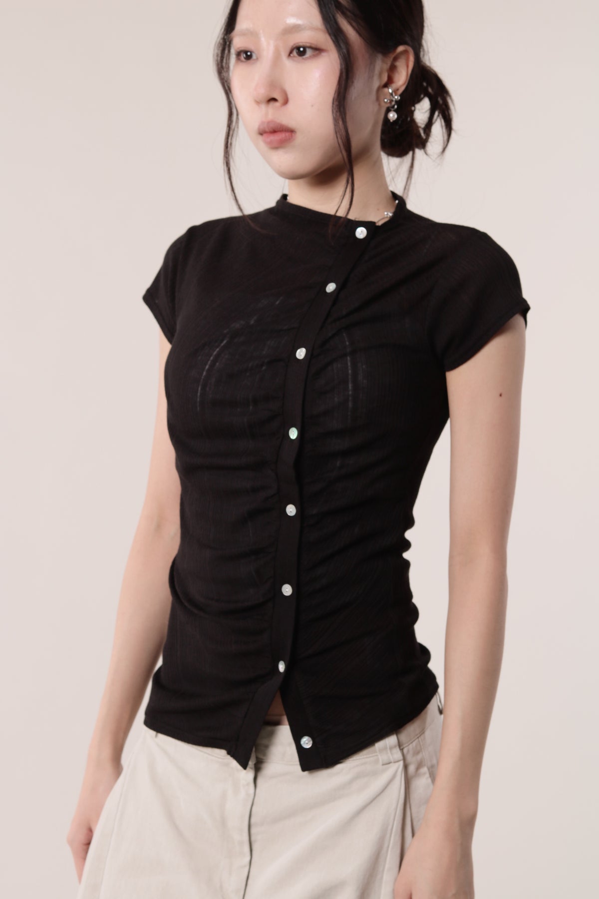 Sep Gathered Tee (Black)