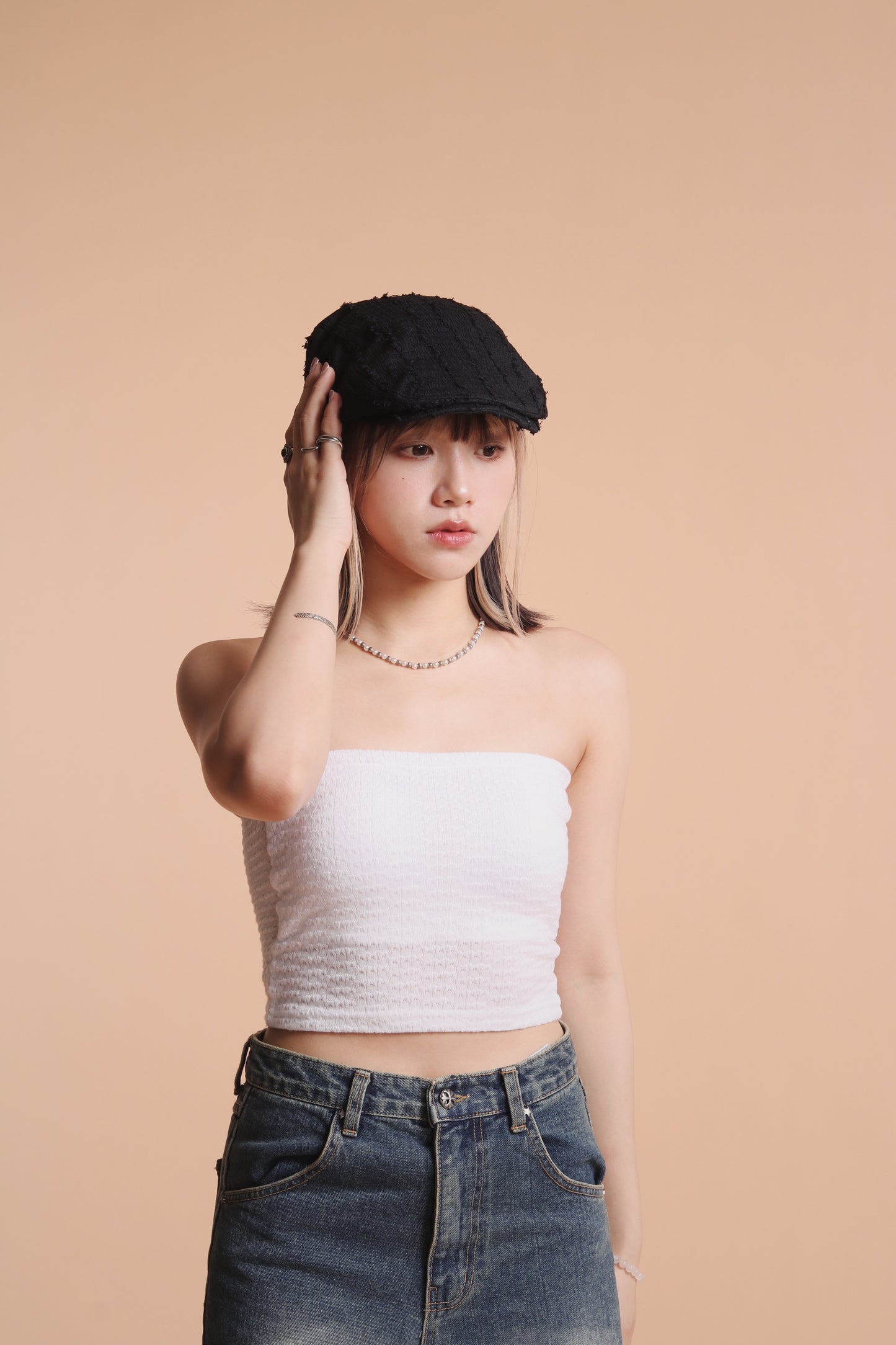 Frayed News Cap (Black)