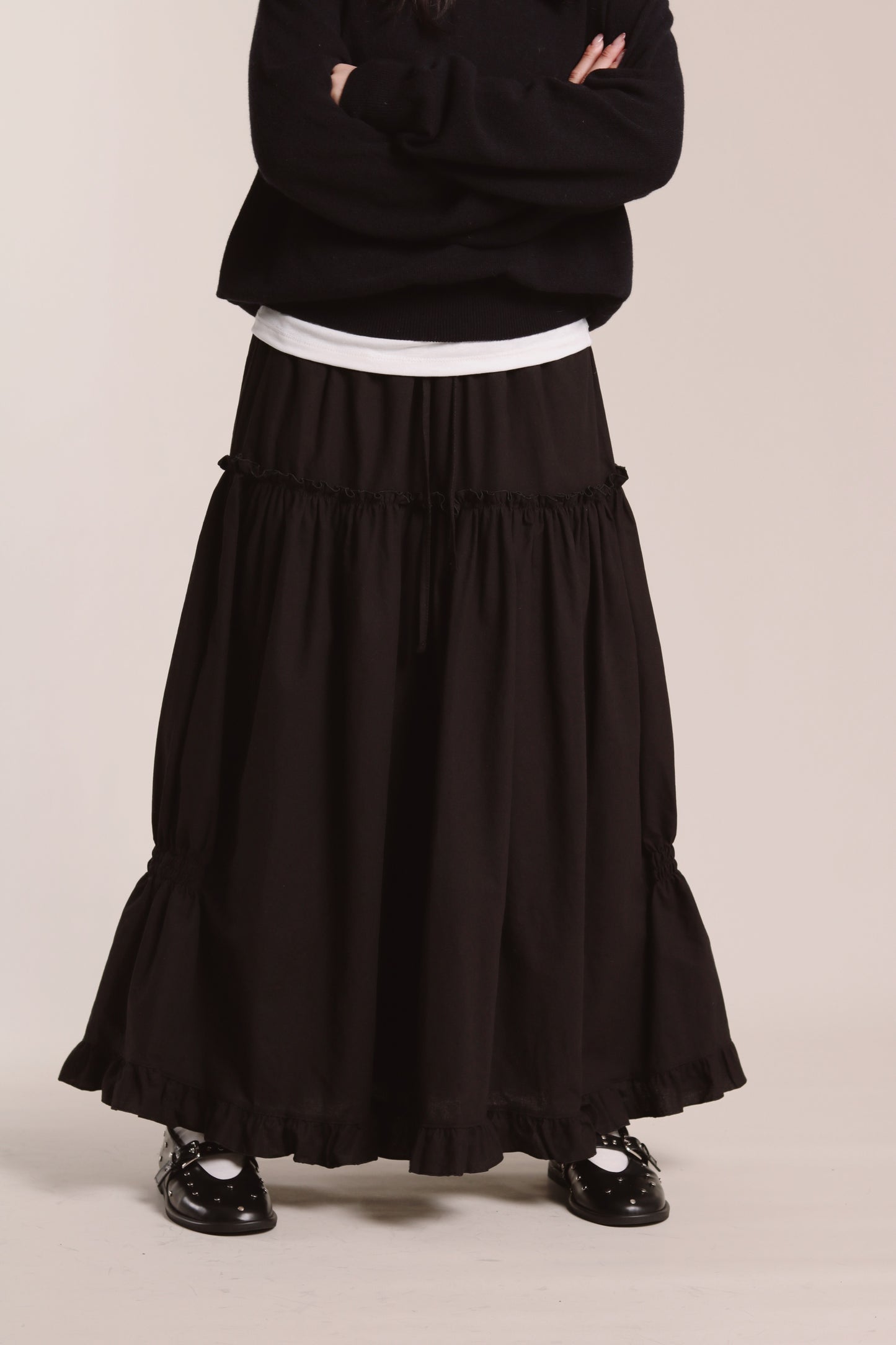 Gathered Skirt (Black)