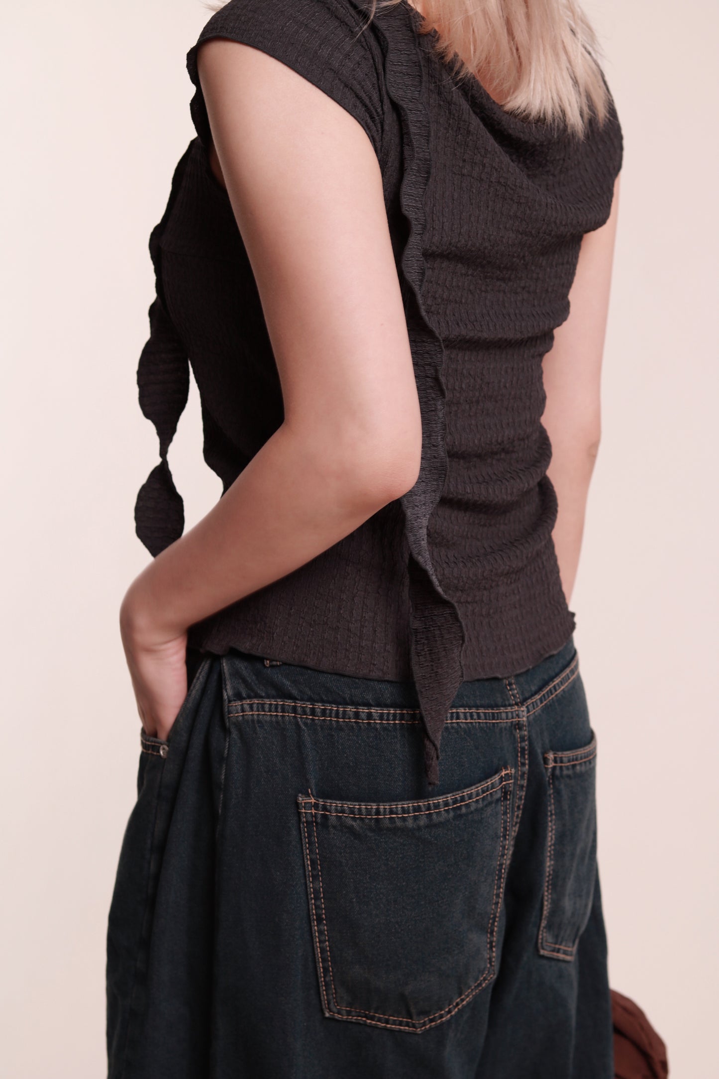 Gathered Tee Set (Charcoal)