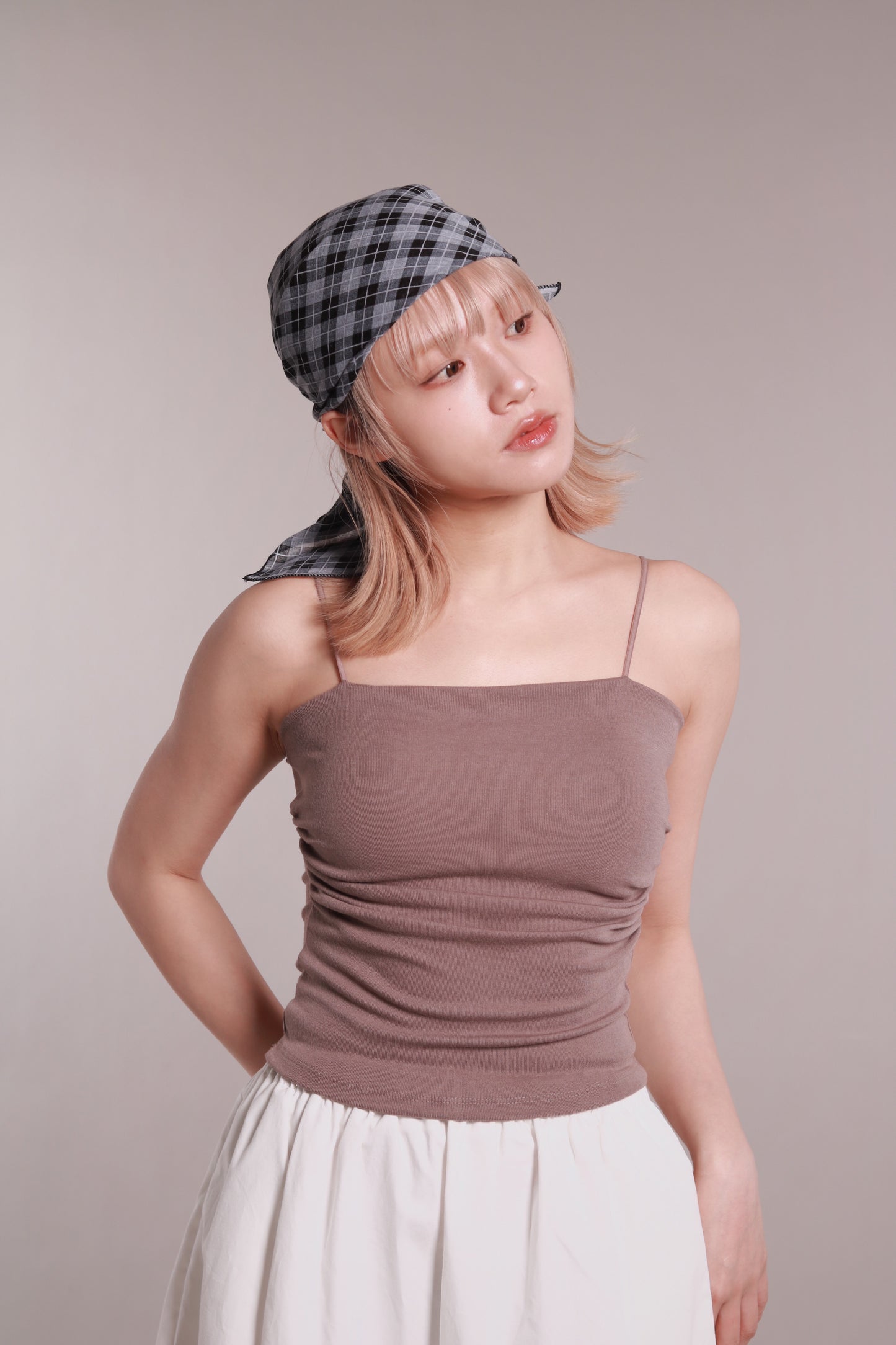 Gathered Bra Top (Brown)