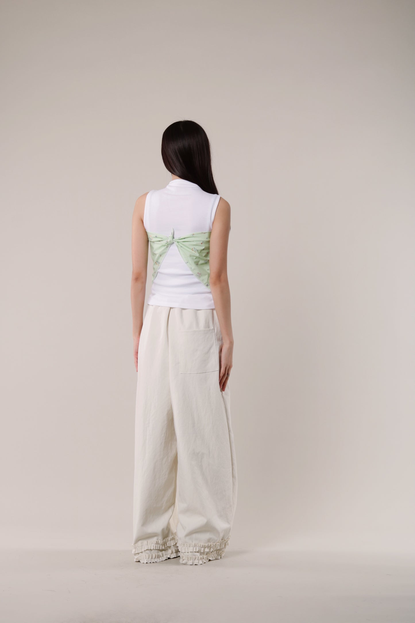 Double Ruffle Pants (Ivory)