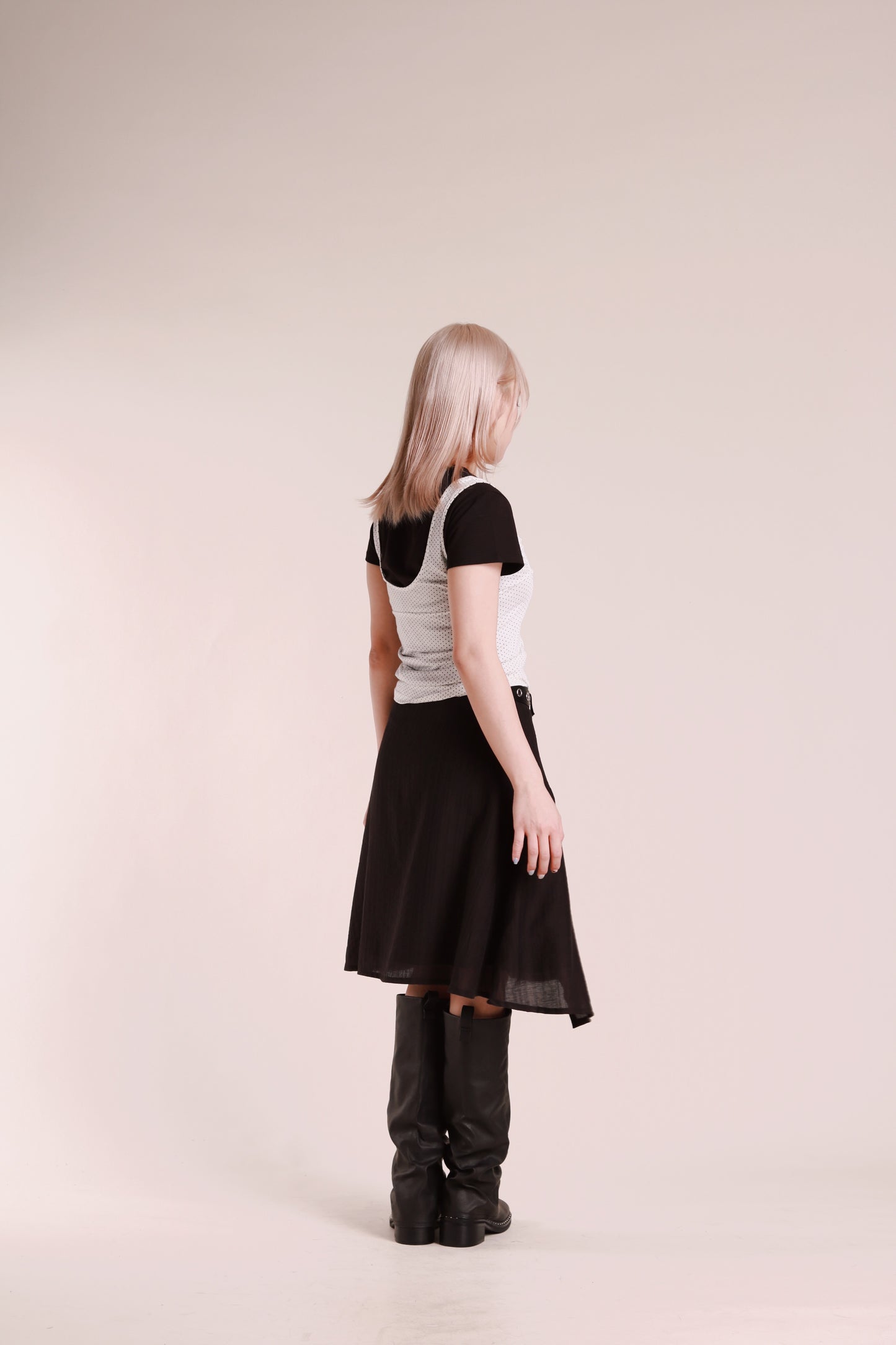 Asymmetric Mini Skirt (Black)