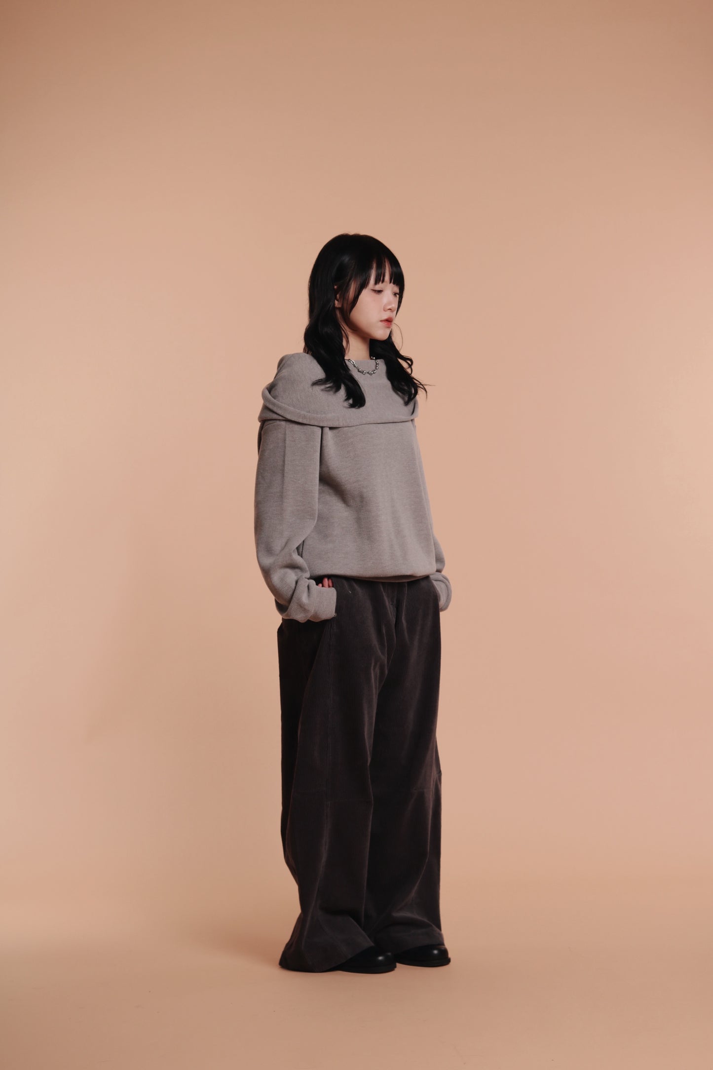 Marie Corduroy Pants (Charcoal)