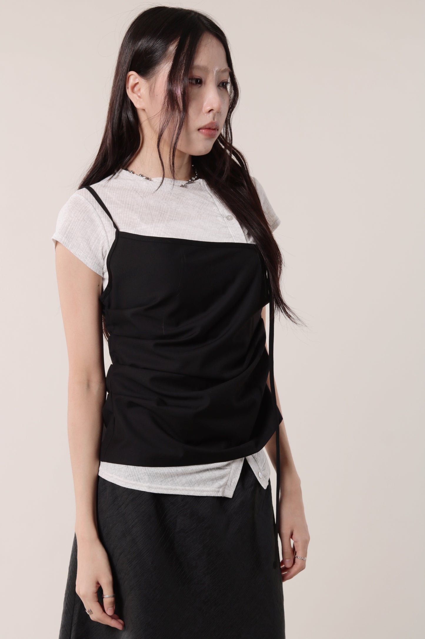 Boyce Gathered Sleeveless Top (Black)