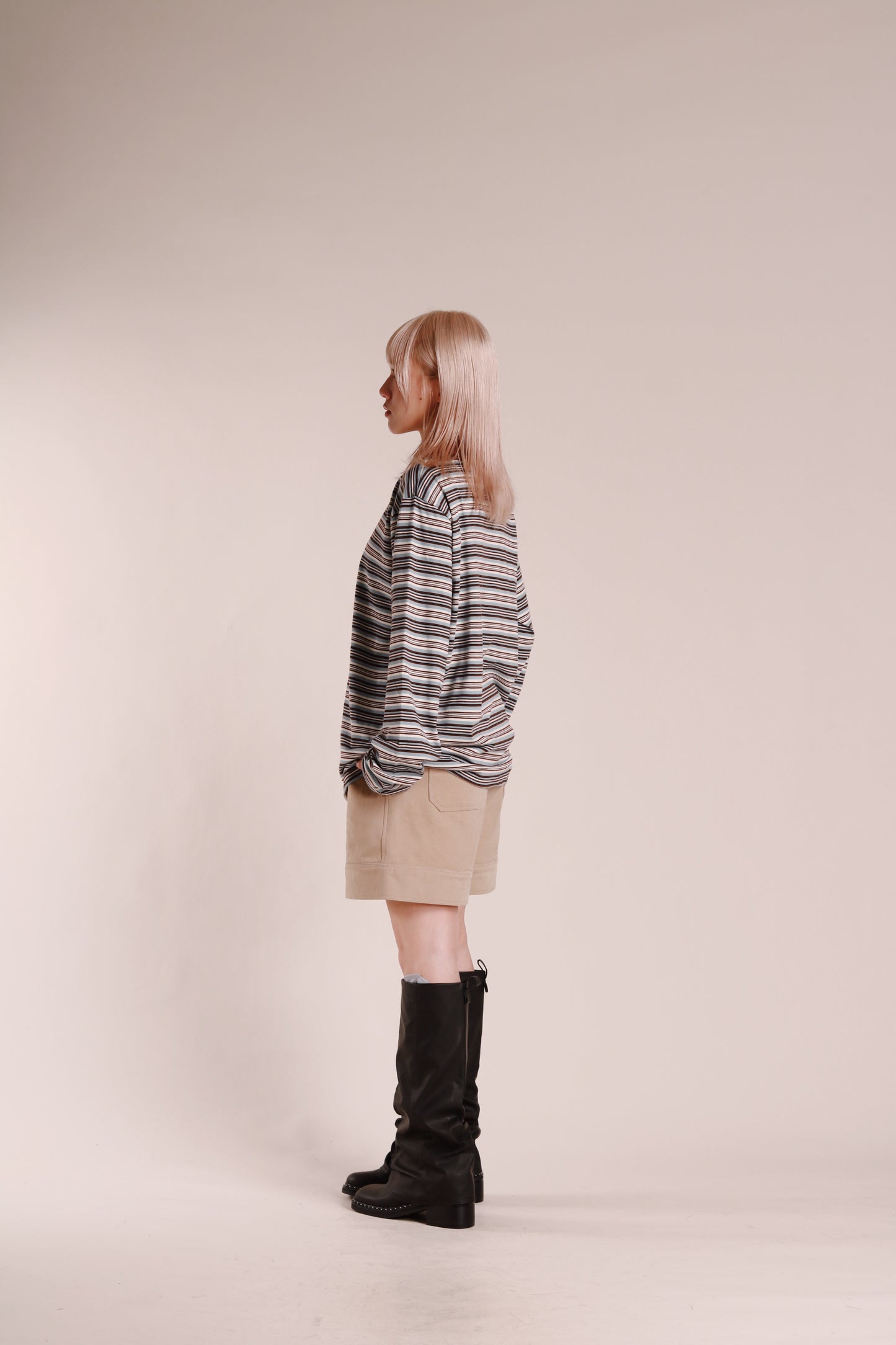 Striped Polo Top (Blue)