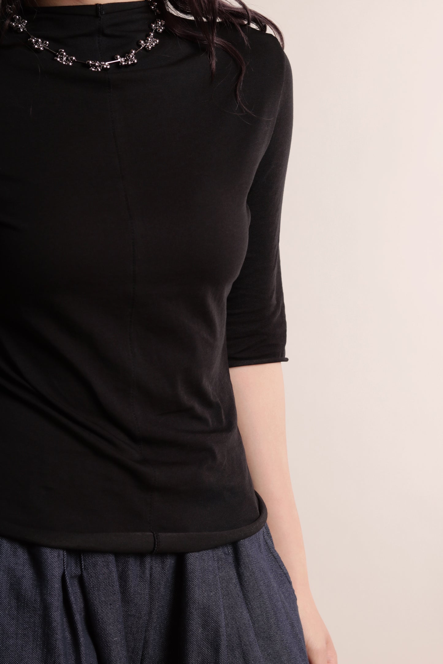 Pure Mock Neck Top (Black)