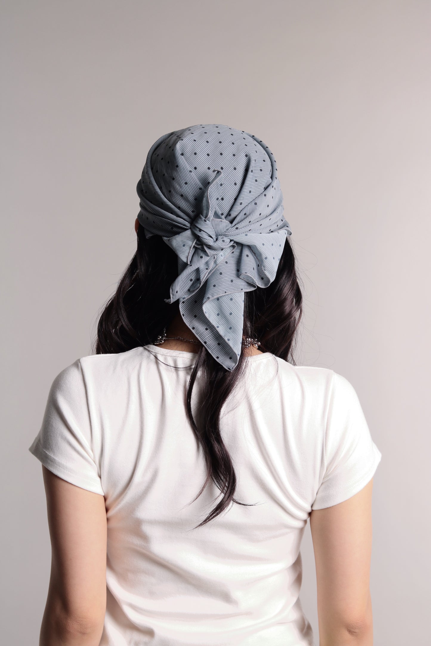 Polka Dot Scarf (Grey Blue)