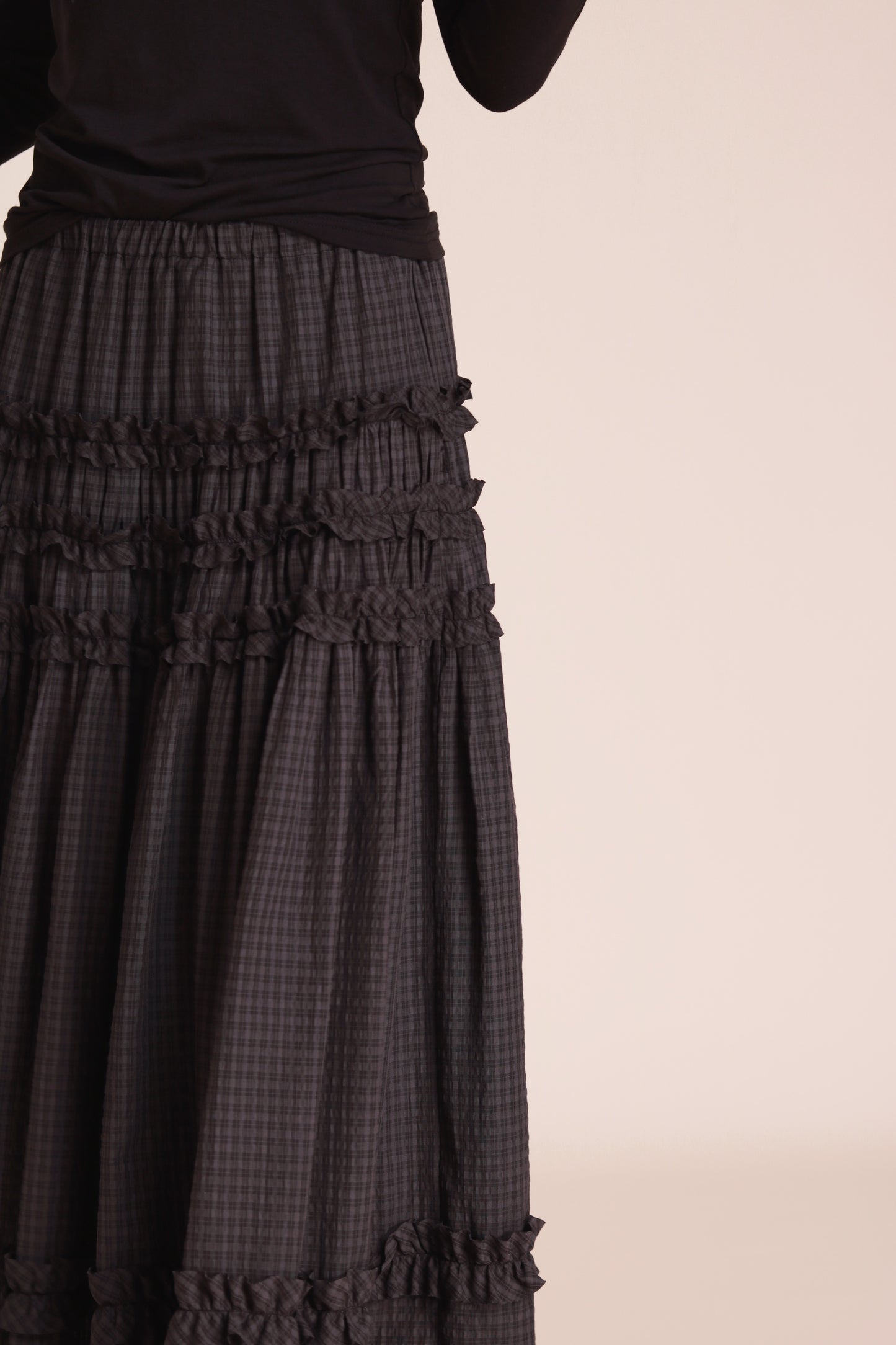Doll Double Ruffle Skirt (Black)