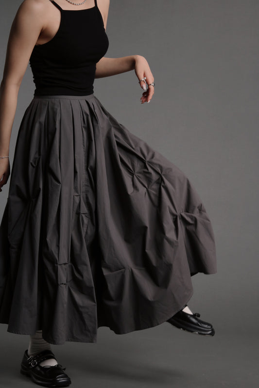 Doll Gathered Skirt (Charcoal)