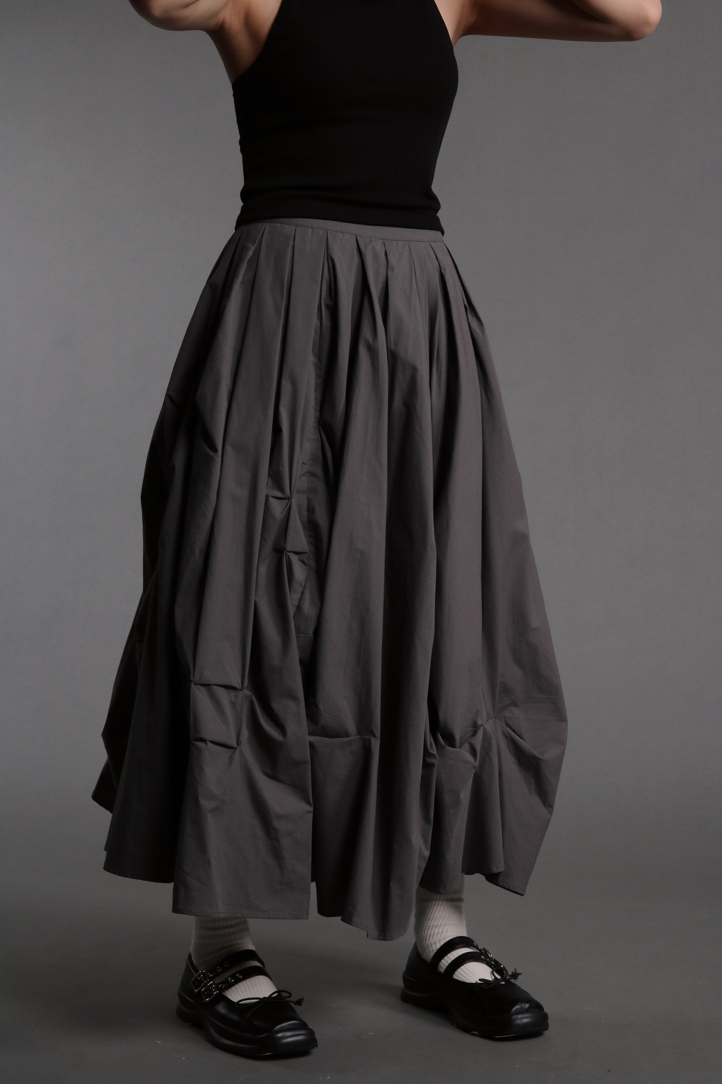 Doll Gathered Skirt (Charcoal)