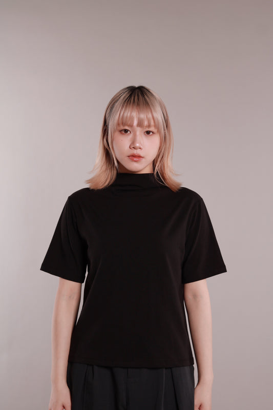 Mock Neck Tee (Black)