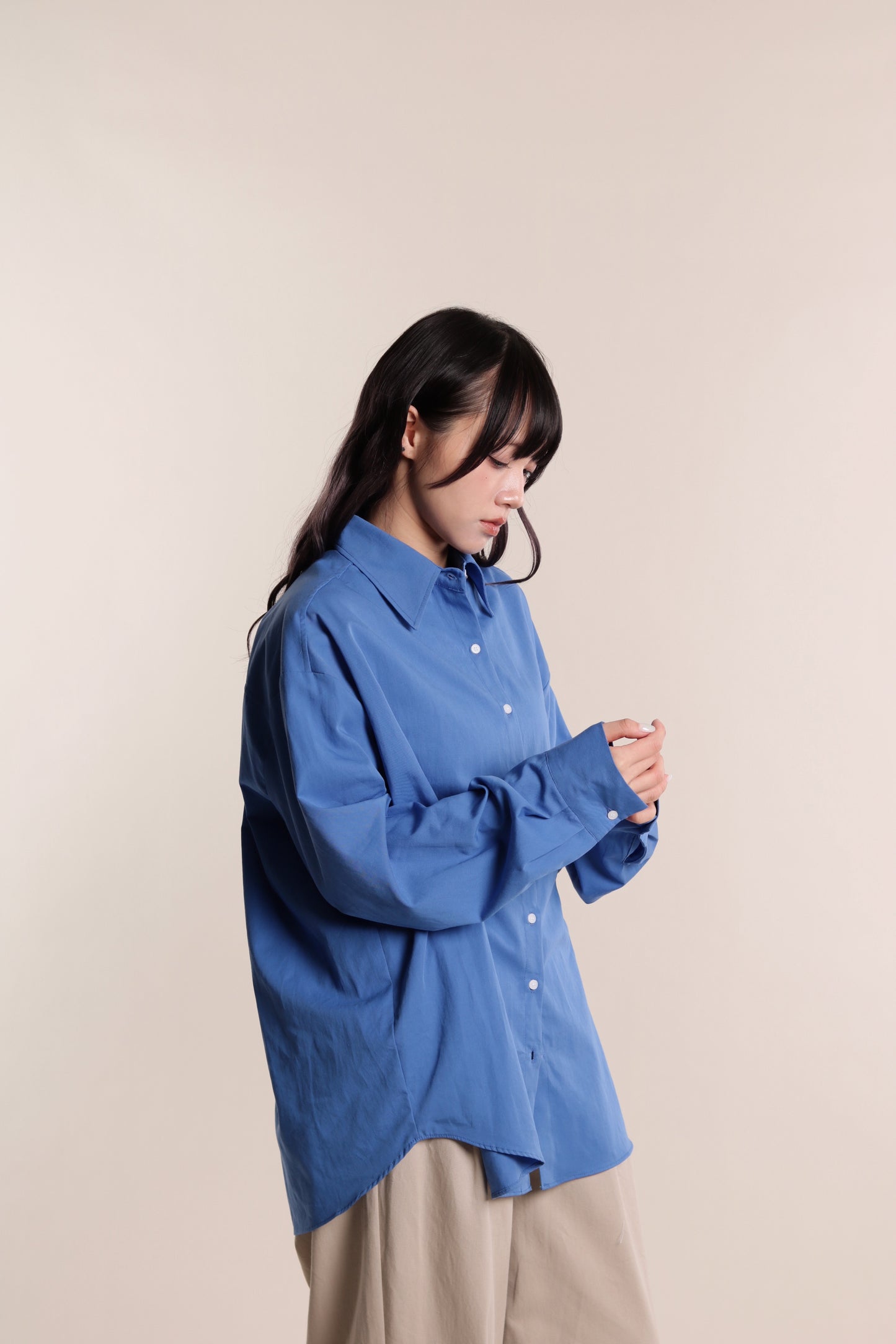 Oversized Boyfriend Shirt (Blue)