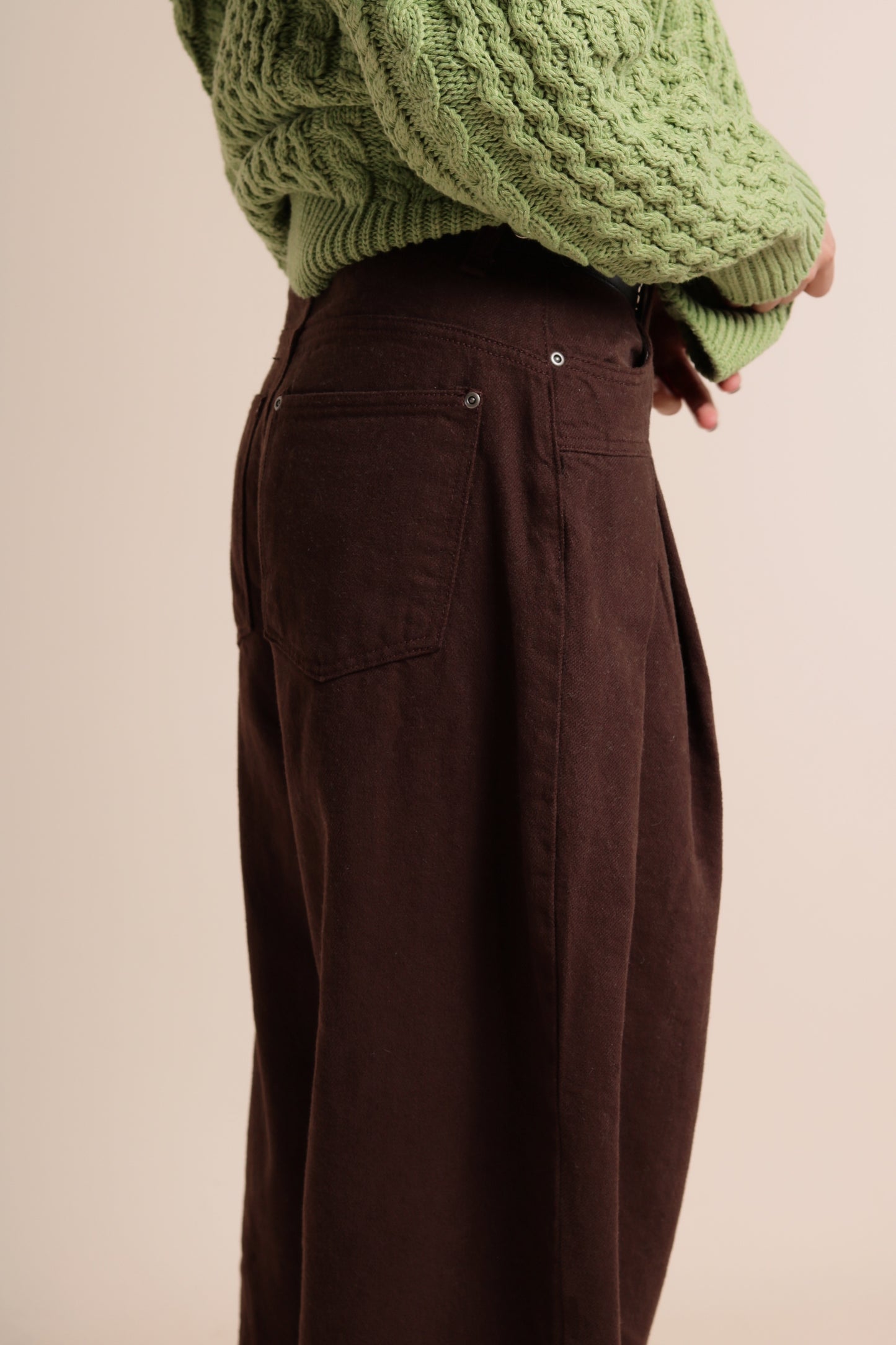 Nolan Pleat Pants (Brown)