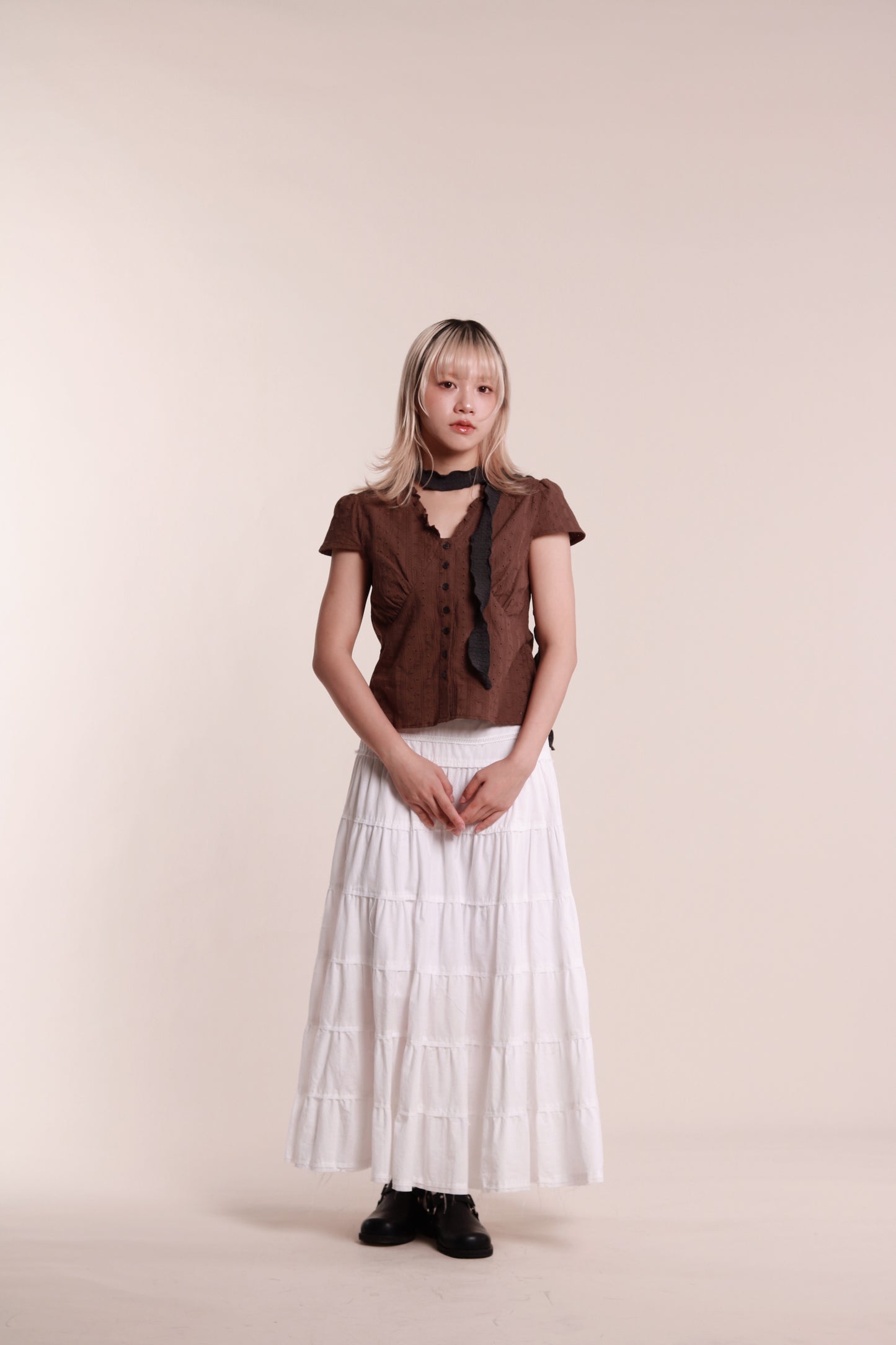 Lace Blouse (Brown)