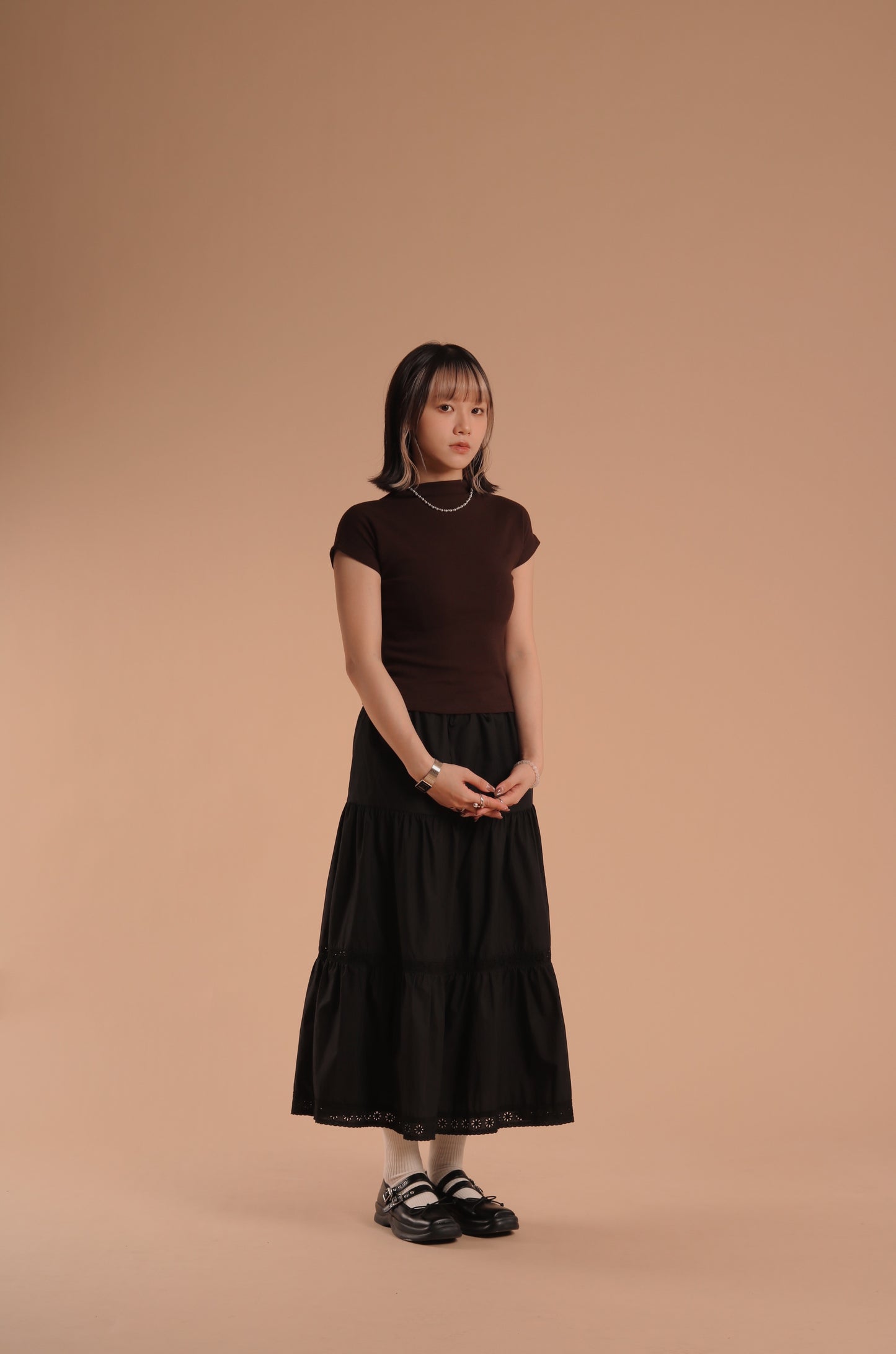 Cap Sleeve Tee (Brown)