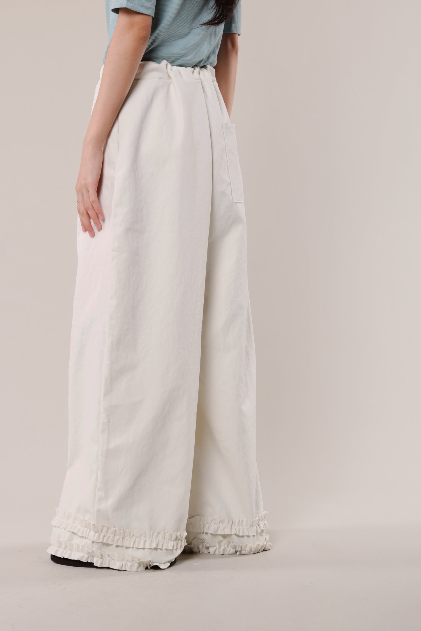 Double Ruffle Pants (Ivory)