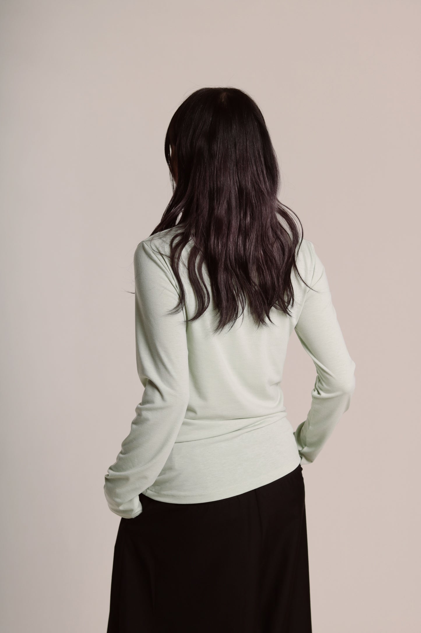 Soft Gathered Neck Top (Matcha)