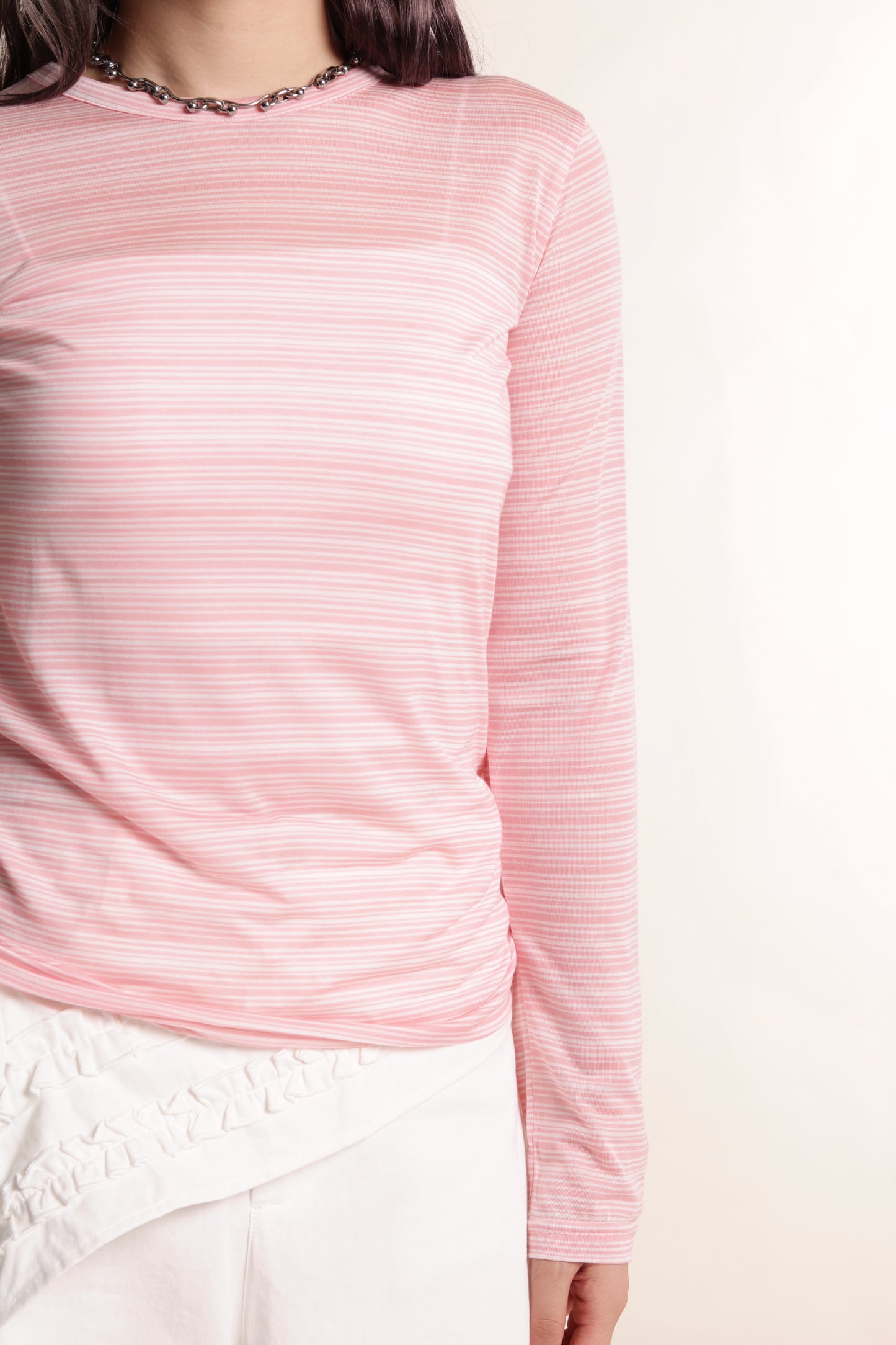 Striped See Through Top (Pink)