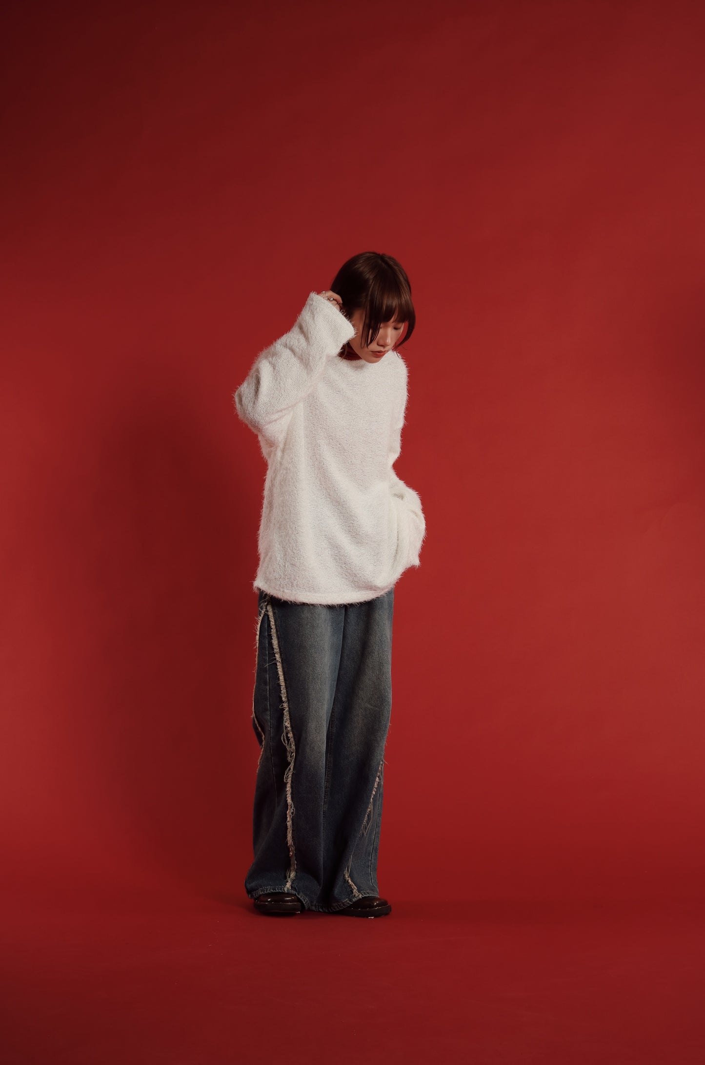 Fluffy Oversize Top (White)