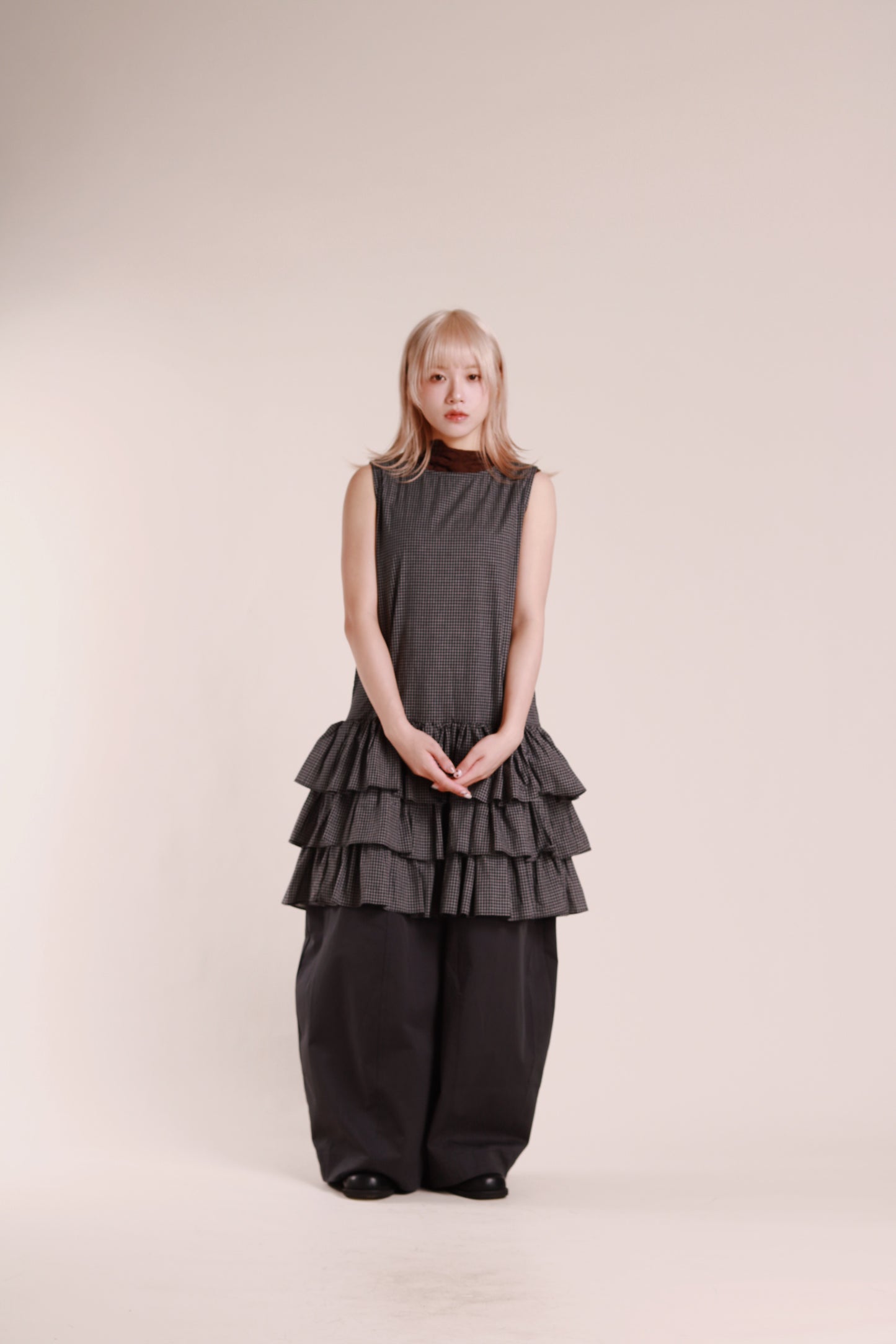 Layered Ruffle Dress (Black)