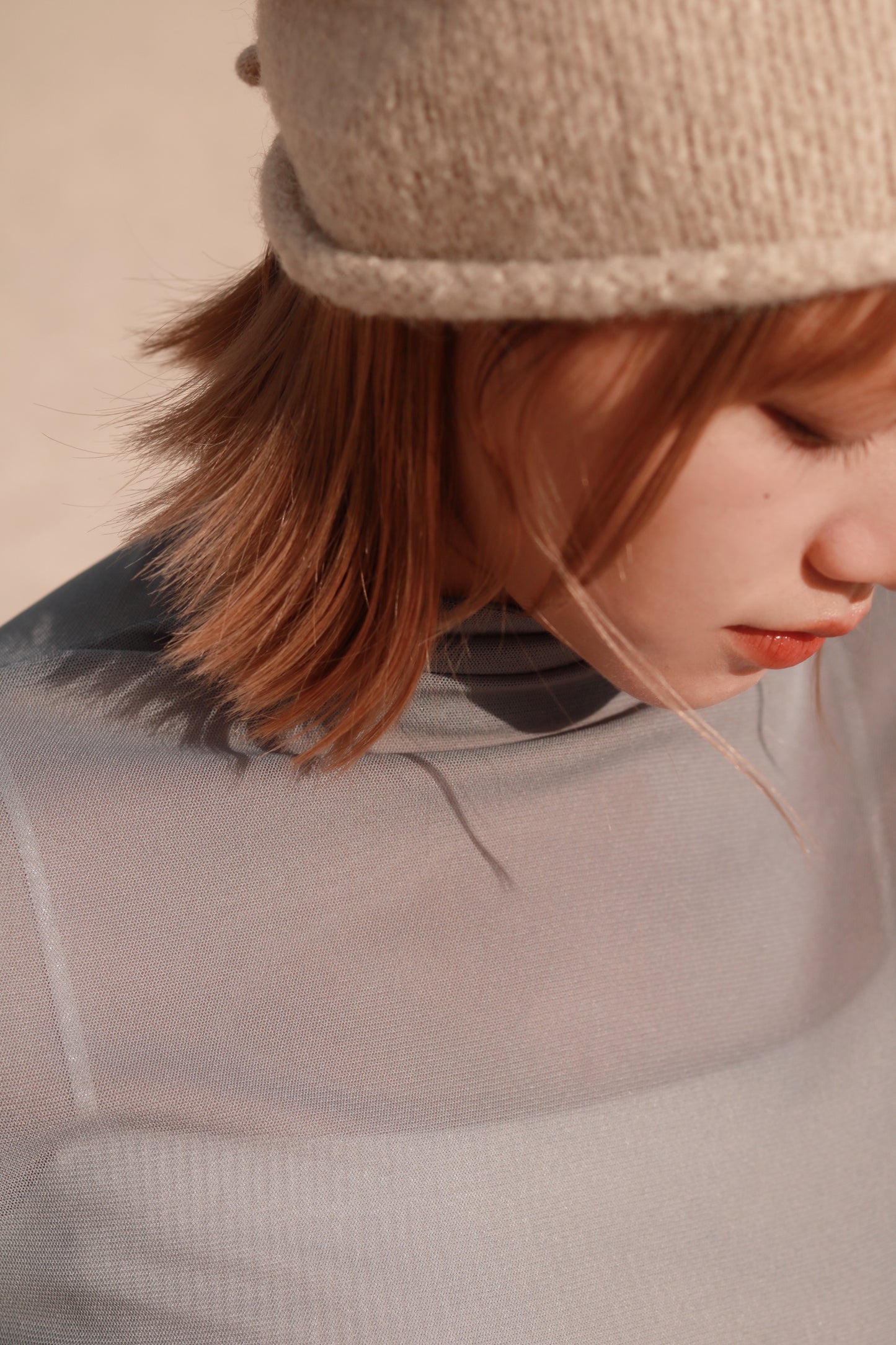 Spring See Through Top (Grey Blue)