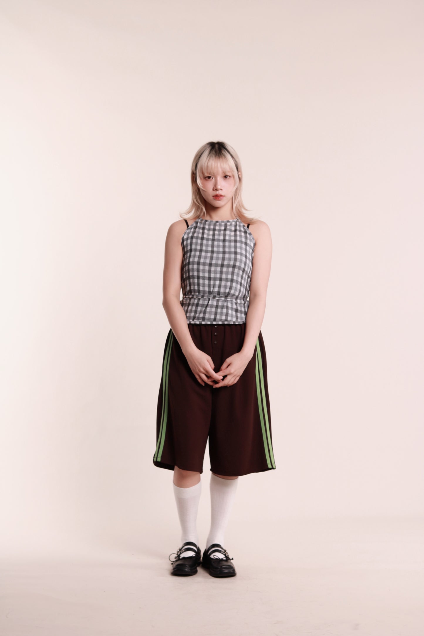 Checkered Halter Top (Black)