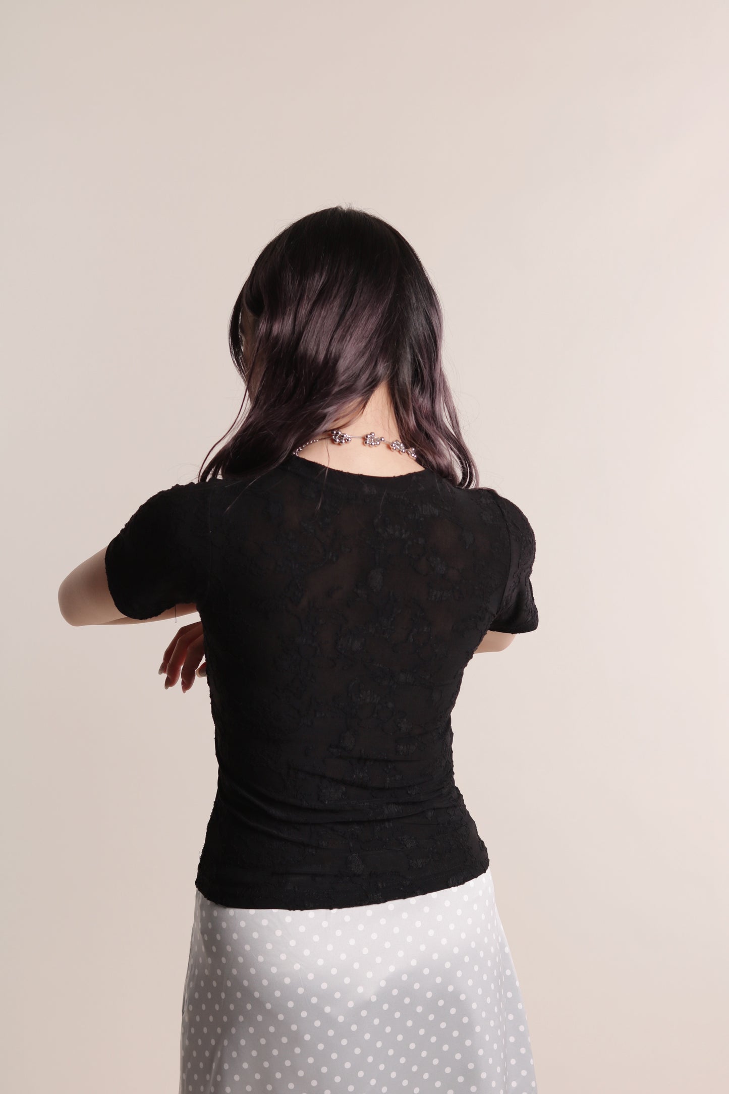 Mesh Flower Top (Black)