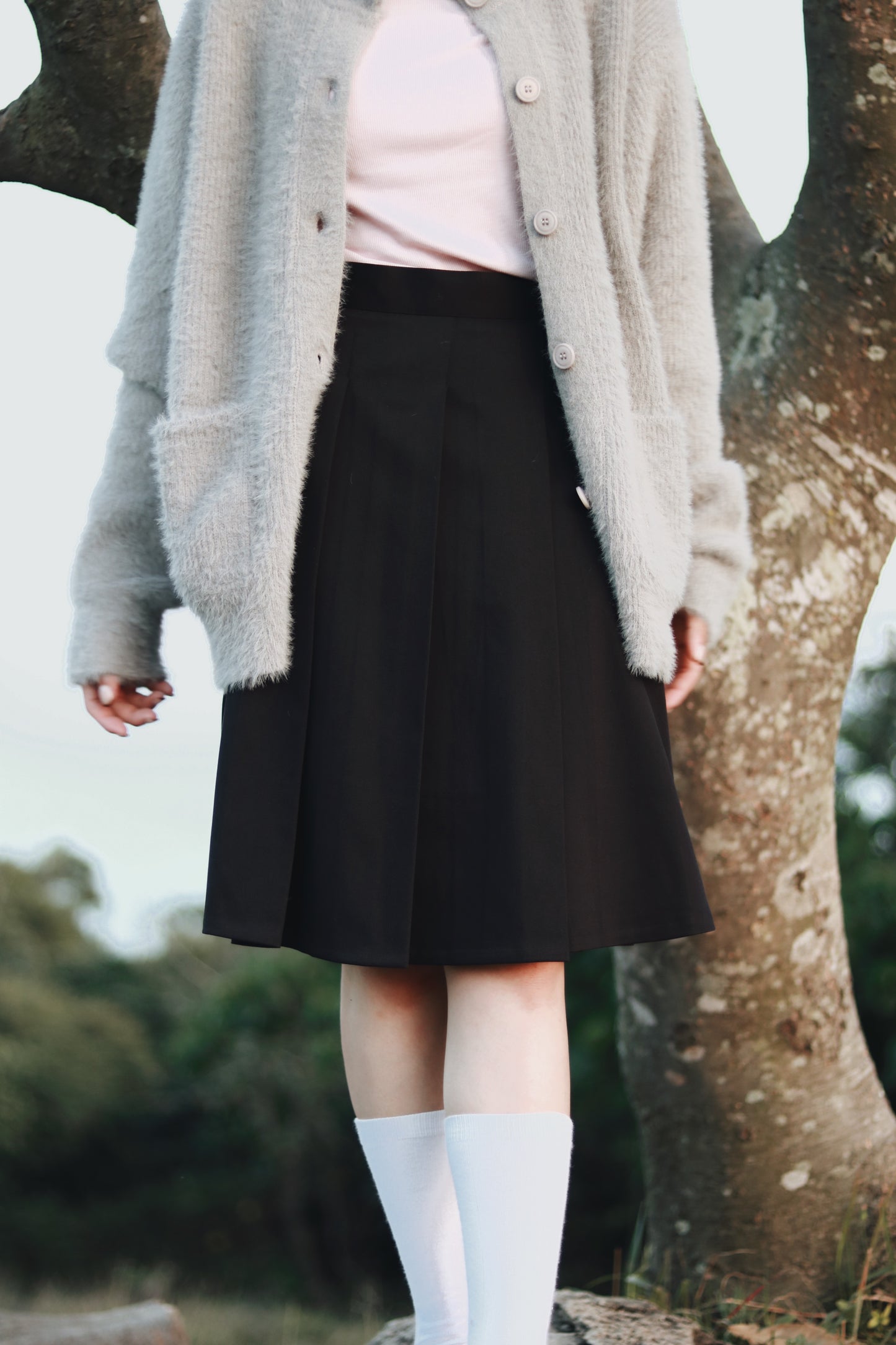 Doll Pleated Mini Skirt (Black)