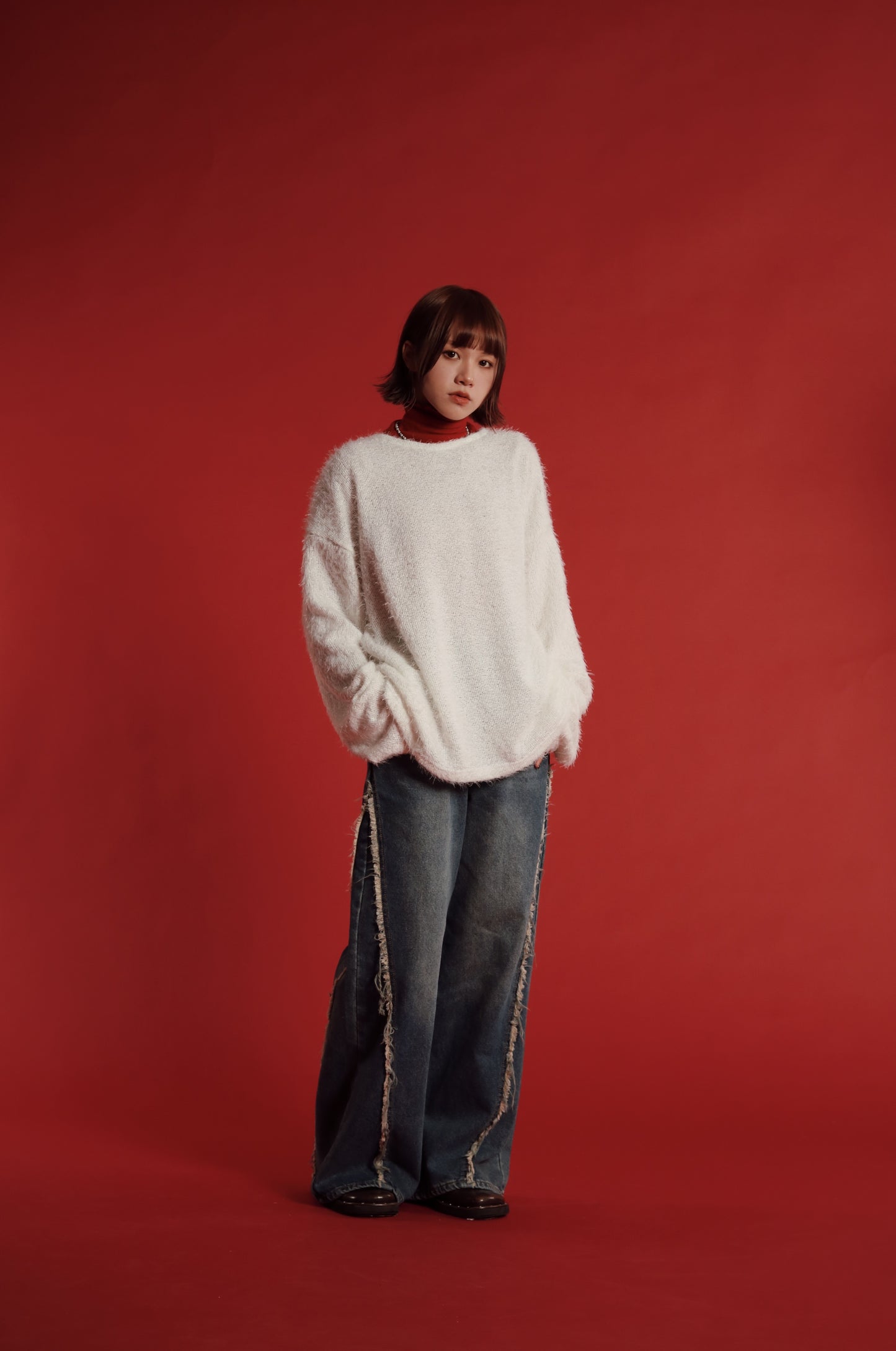 Fluffy Oversize Top (White)