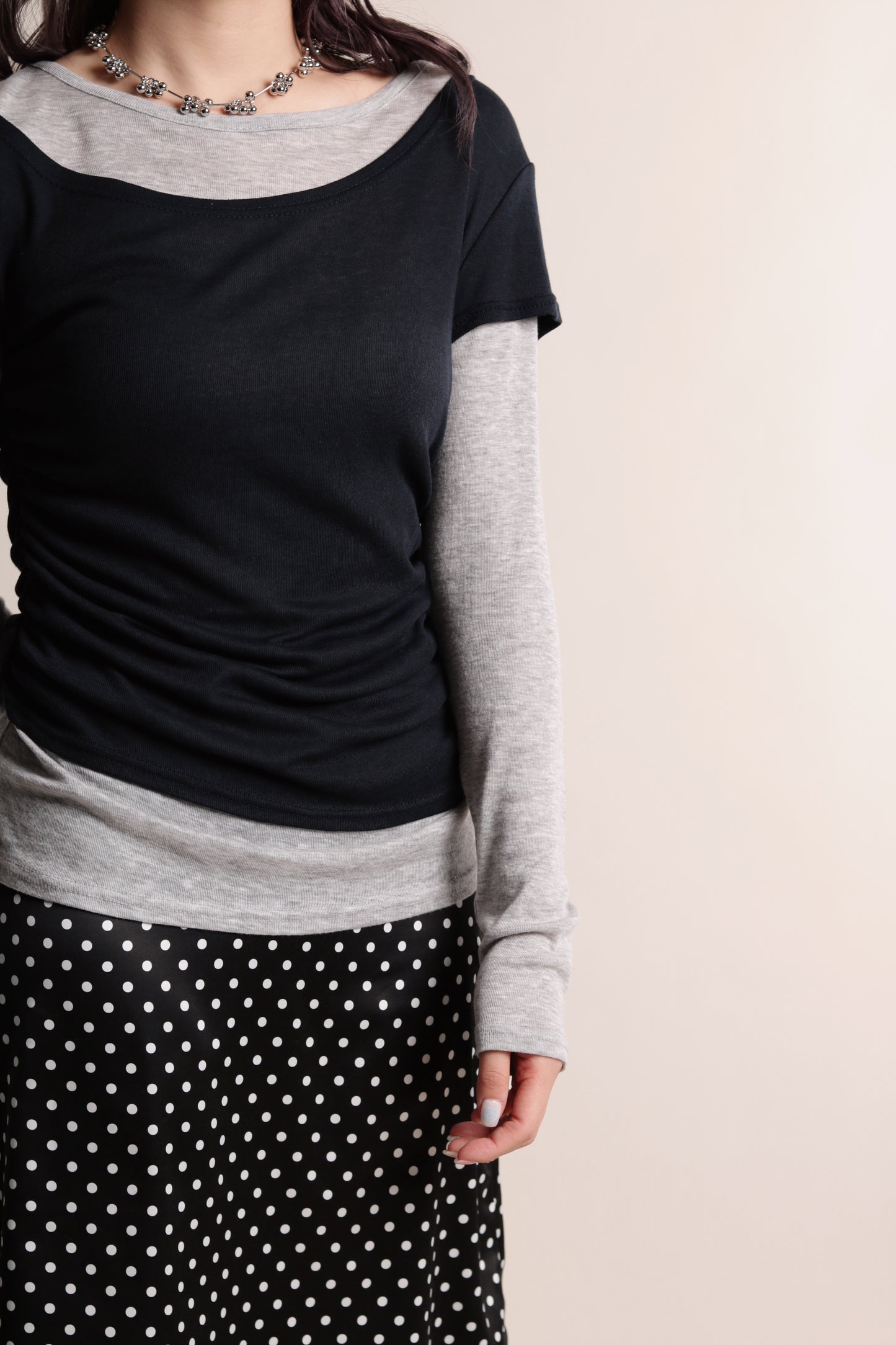 Mila Layered Top (Grey)