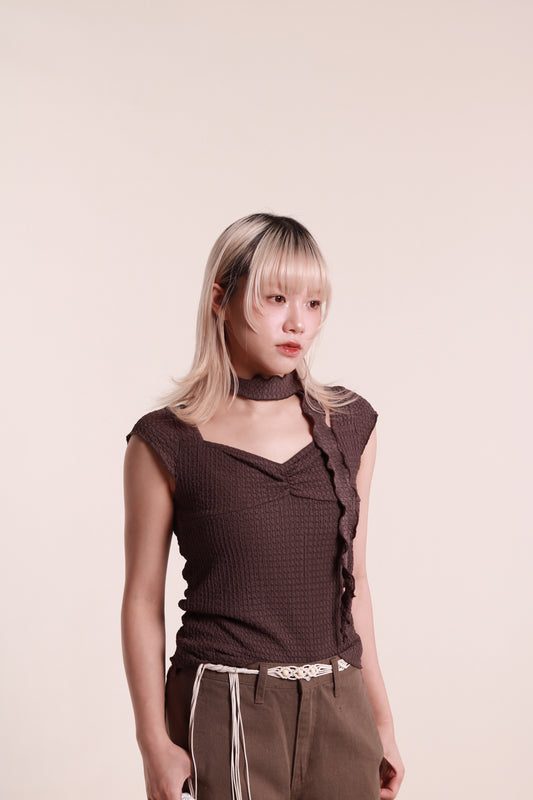 Gathered Tee Set (Brown)