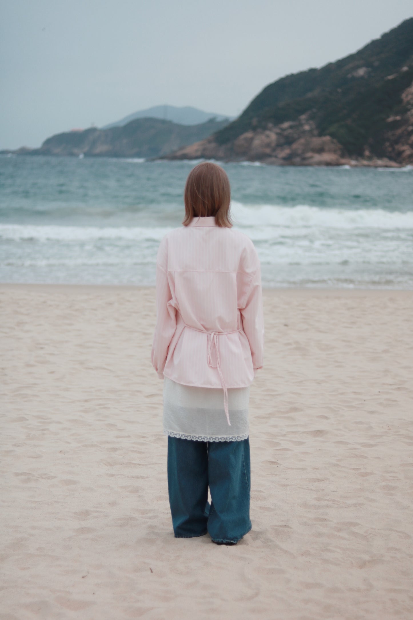 Relaxed Belt Shirt (Pink)