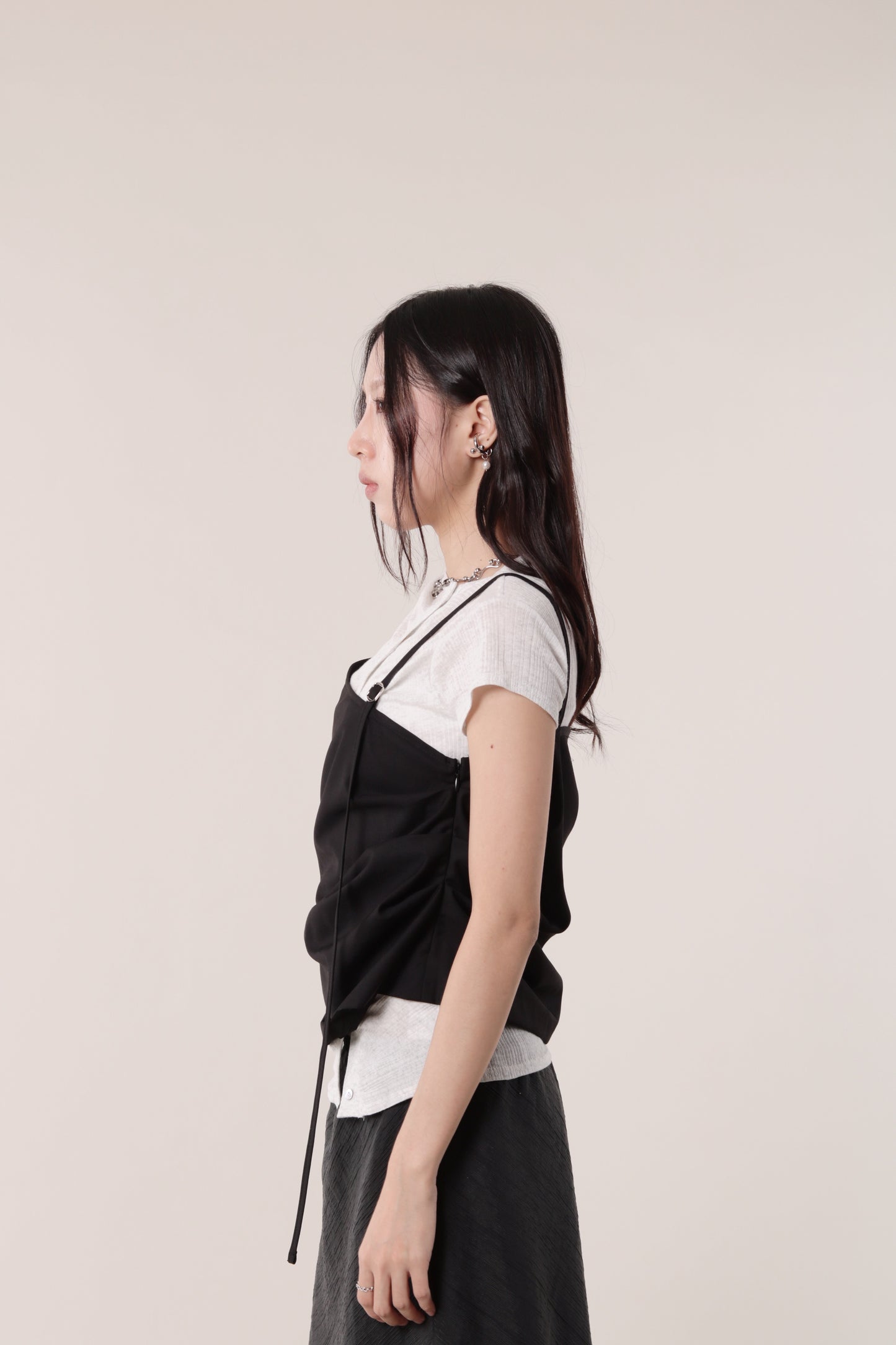 Boyce Gathered Sleeveless Top (Black)