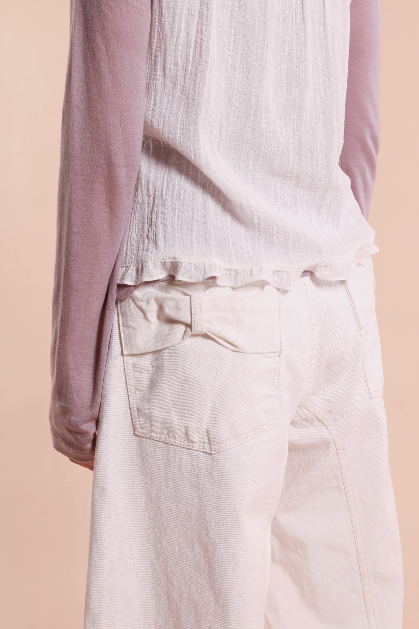 Ribbon Jeans (White)