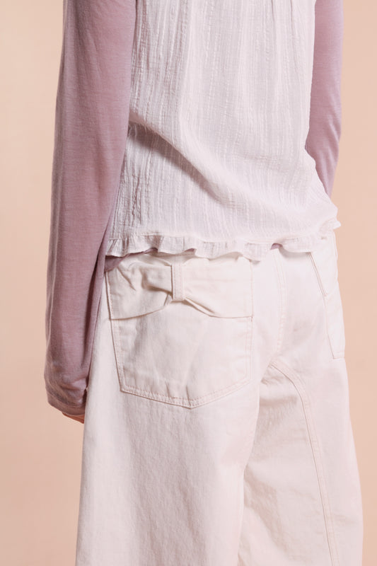 Ribbon Jeans (White)