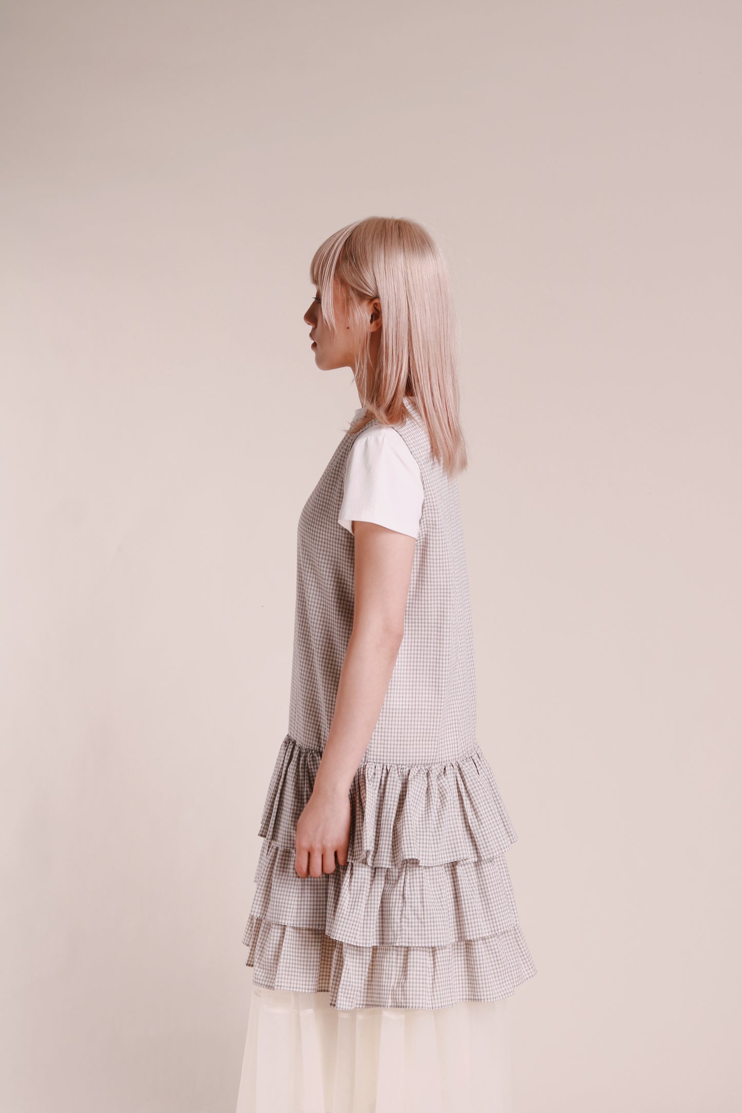 Layered Ruffle Dress (Ivory)