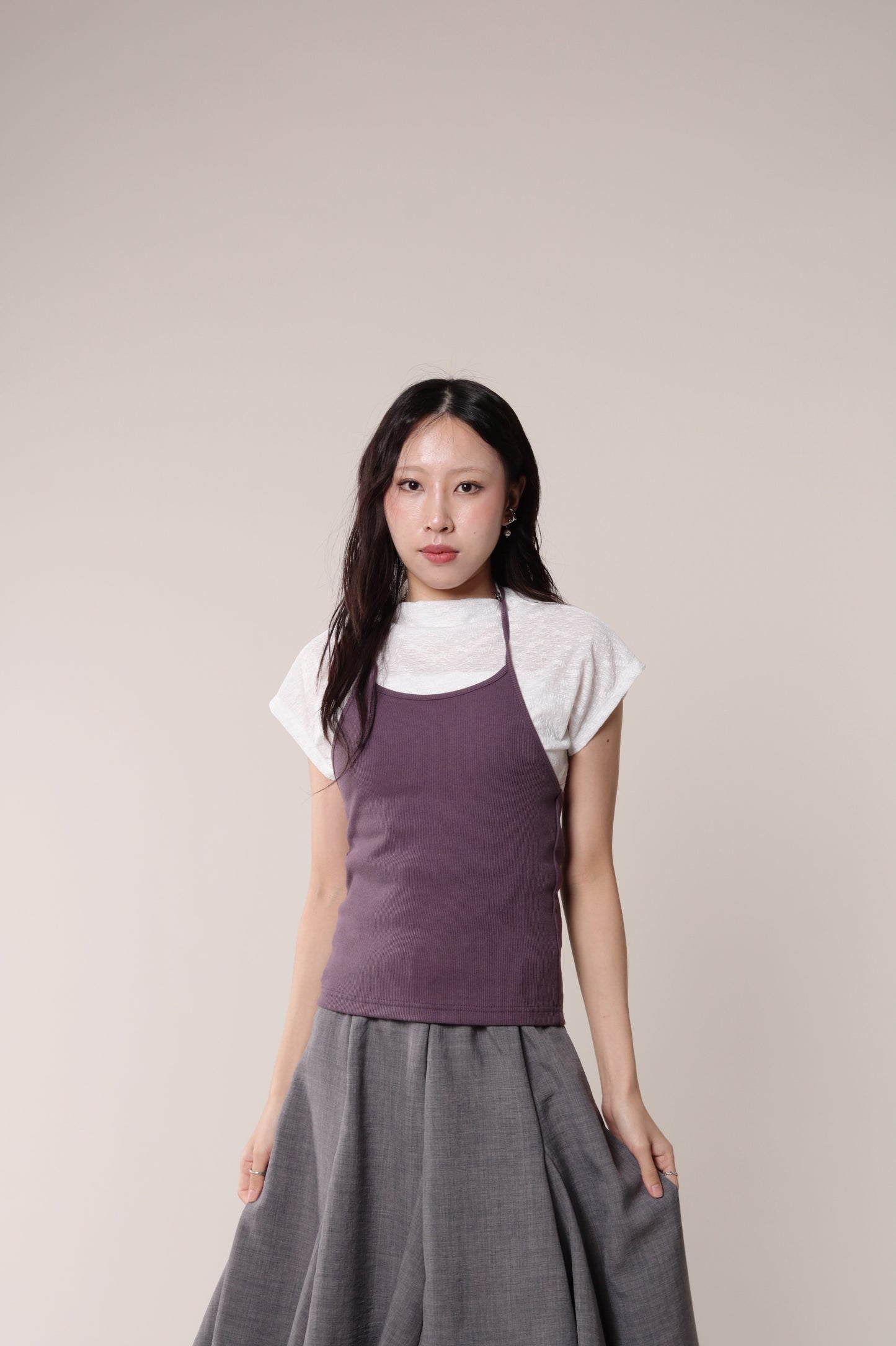Slim Halter Top (Purple)